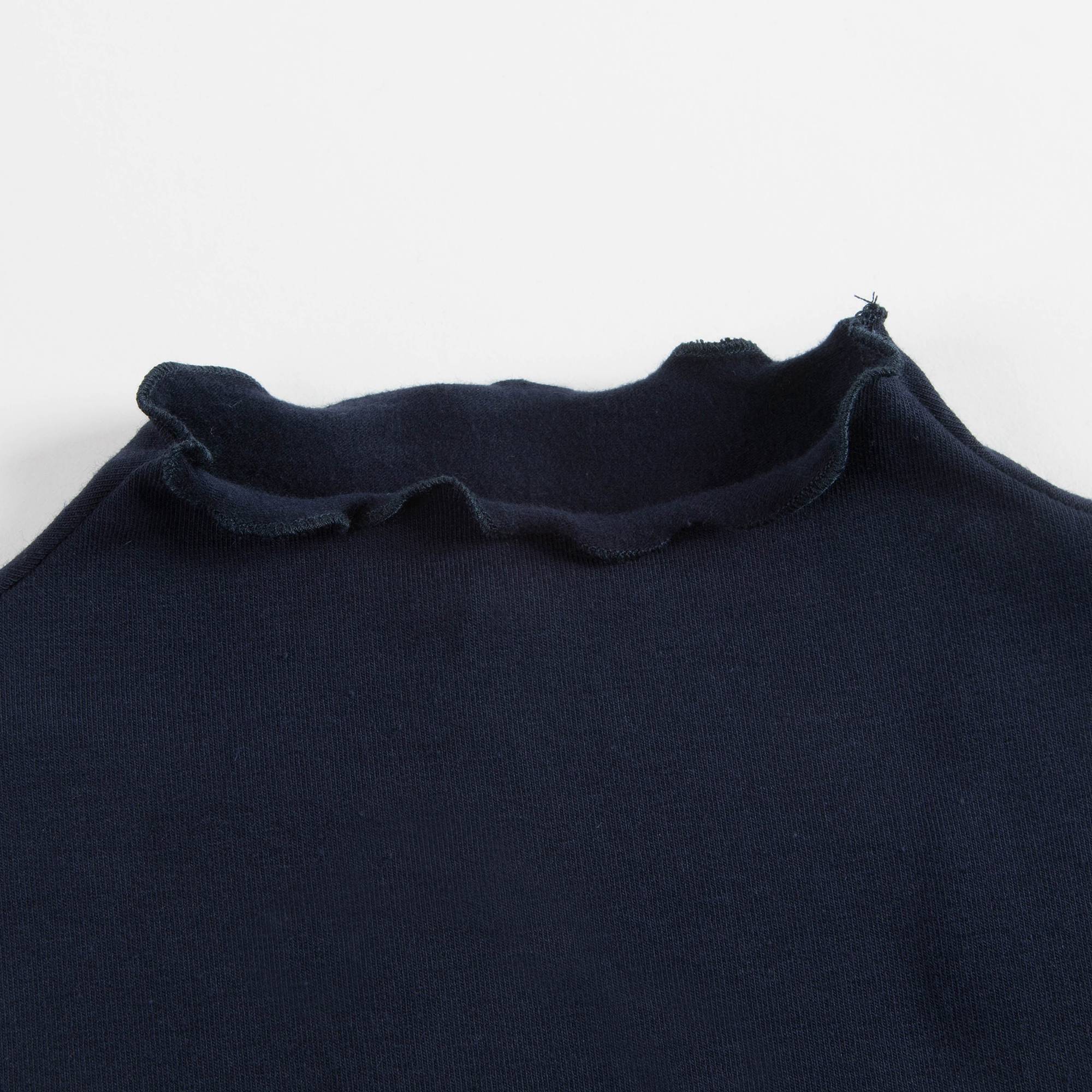 Girls Navy Blue Cotton T-shirt