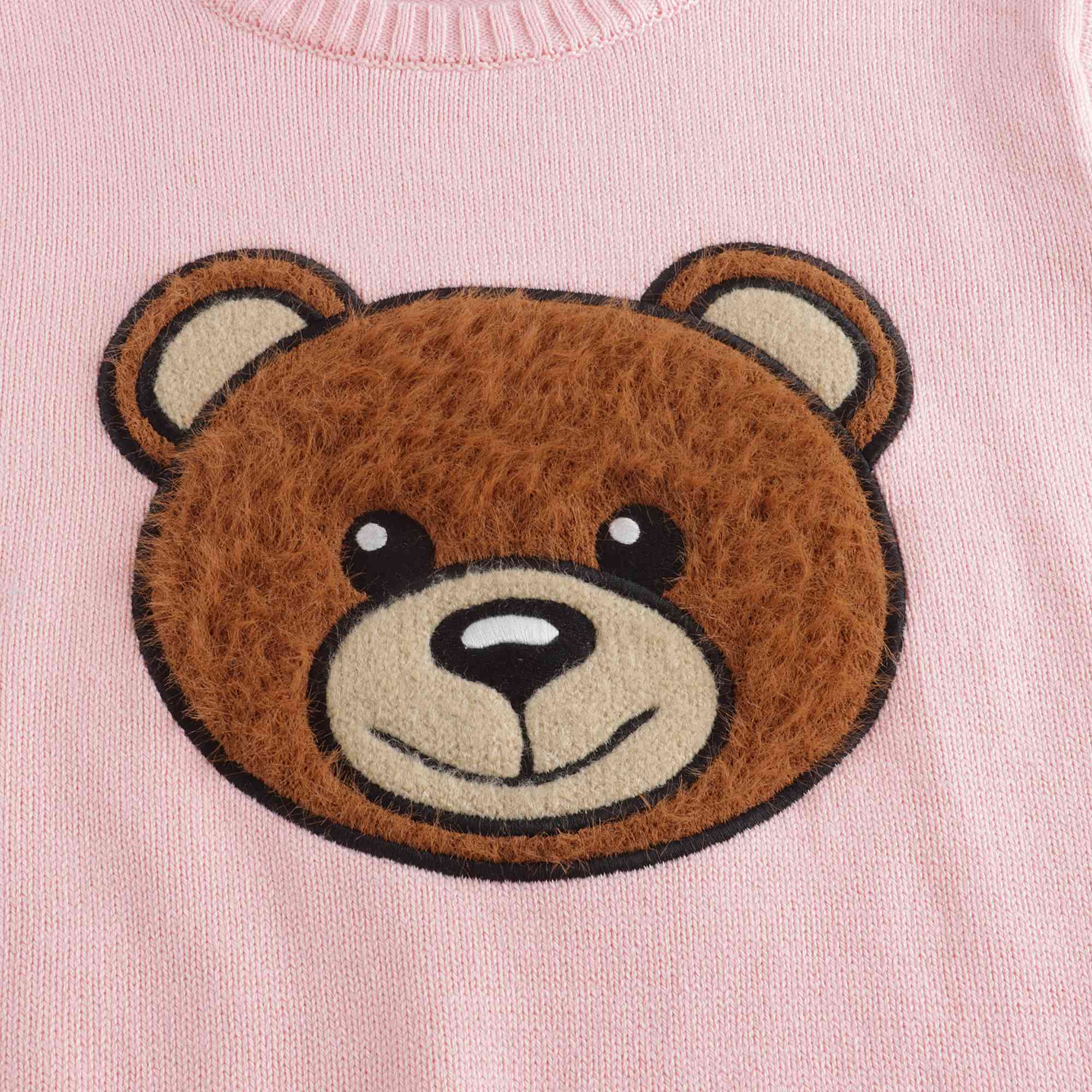 Girls Pink Logo Cotton Sweater