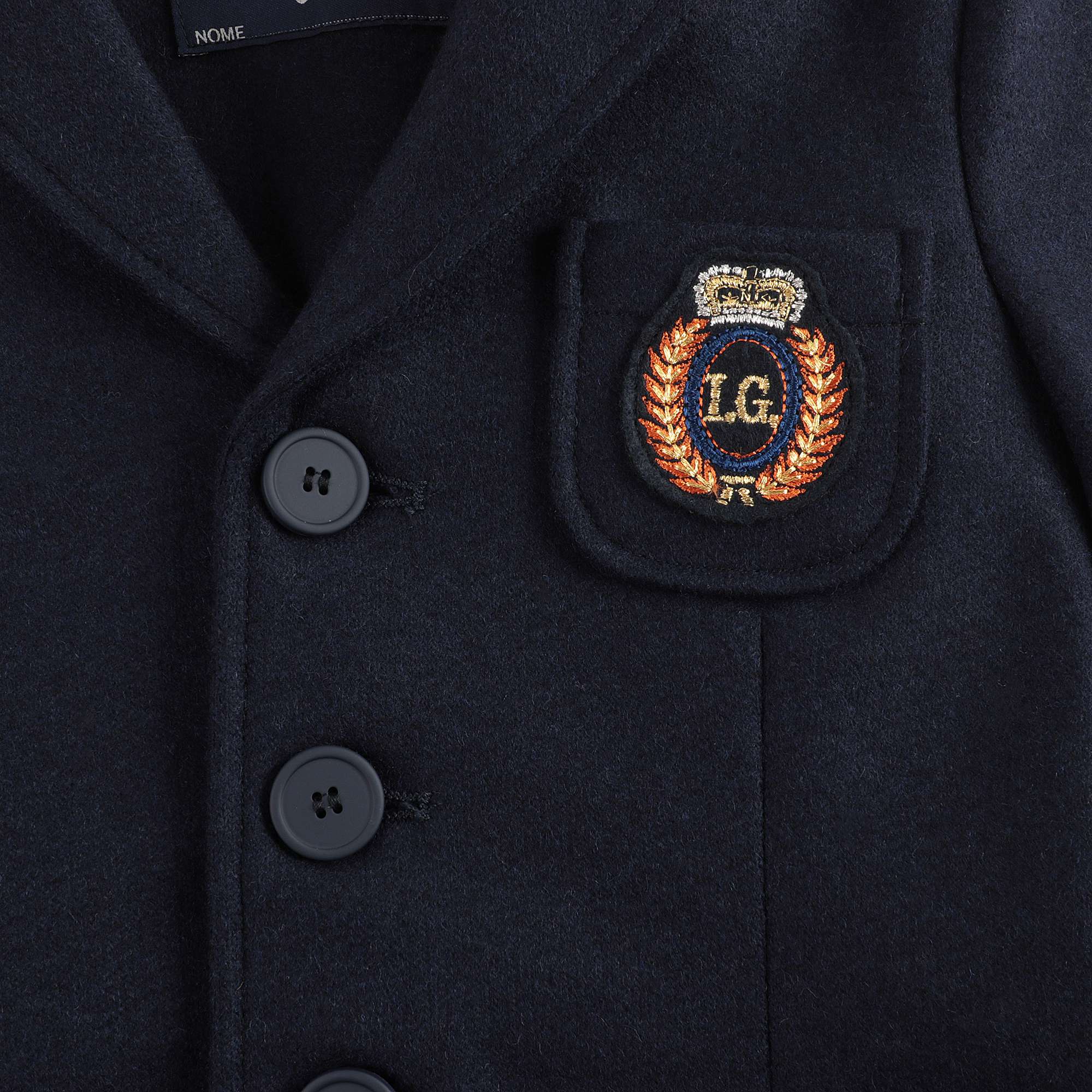 Boys Dark Blue Blazer Wool Coat