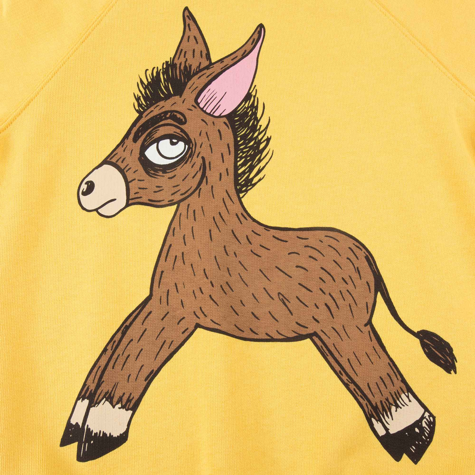 Girls Yellow Donkey Organic Cotton Sweatshirt