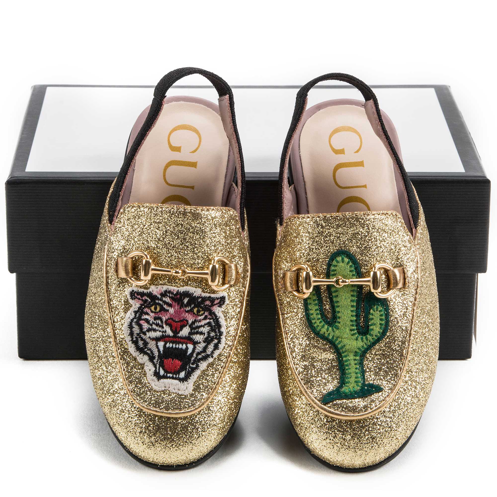 Baby Girls Golden Printed Shoes