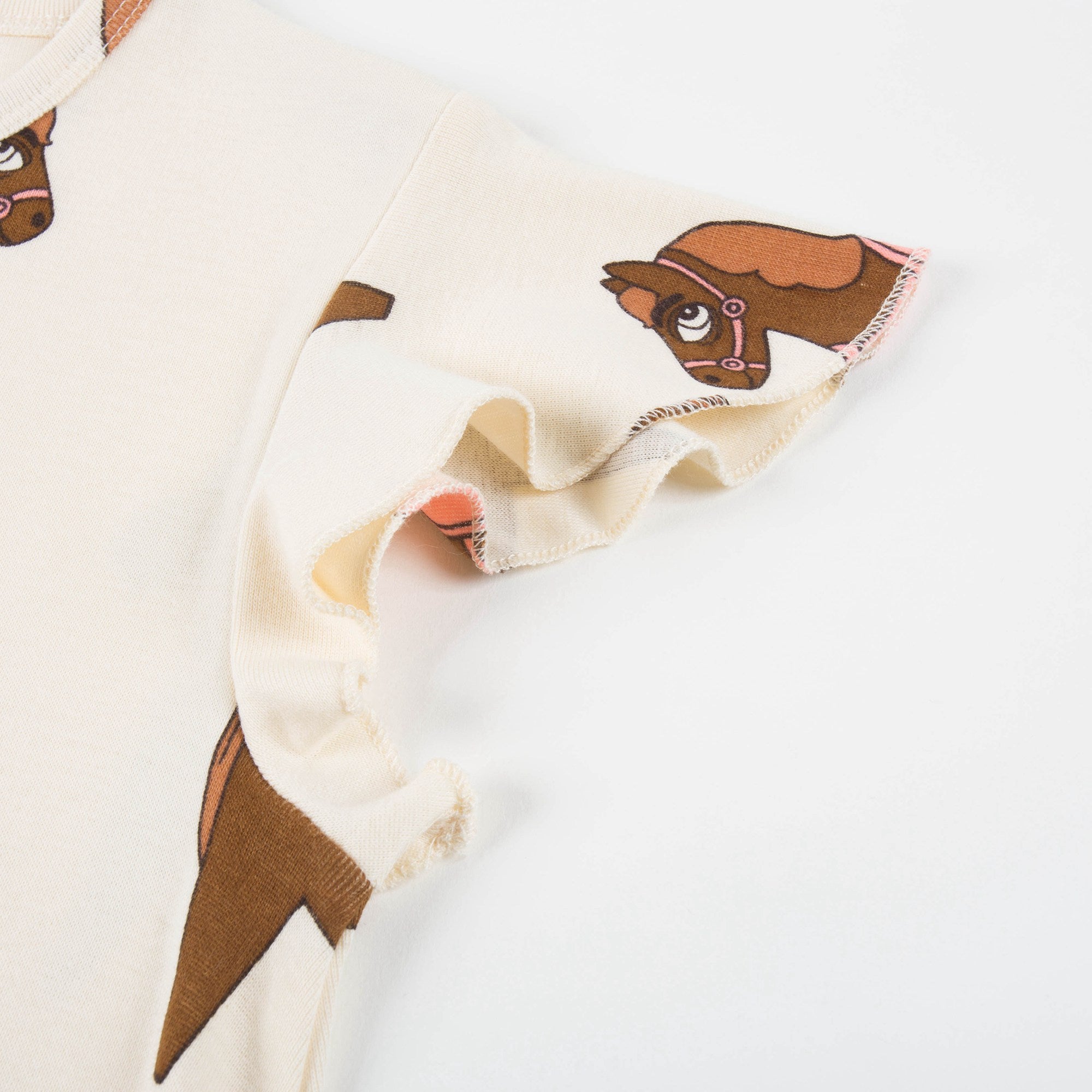 Girls Beige Donkey Organic Cotton Dress