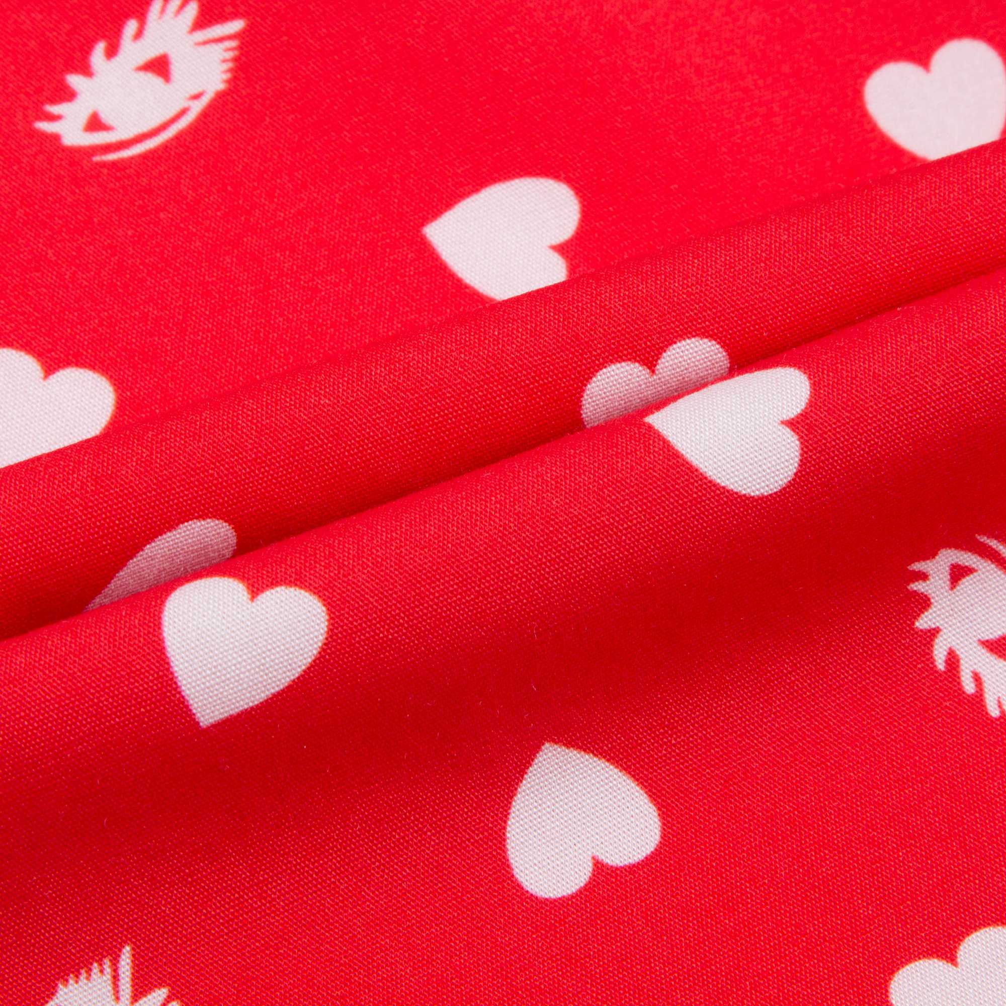 Girls Red Collar And Embroidery Cotton Woven Dress