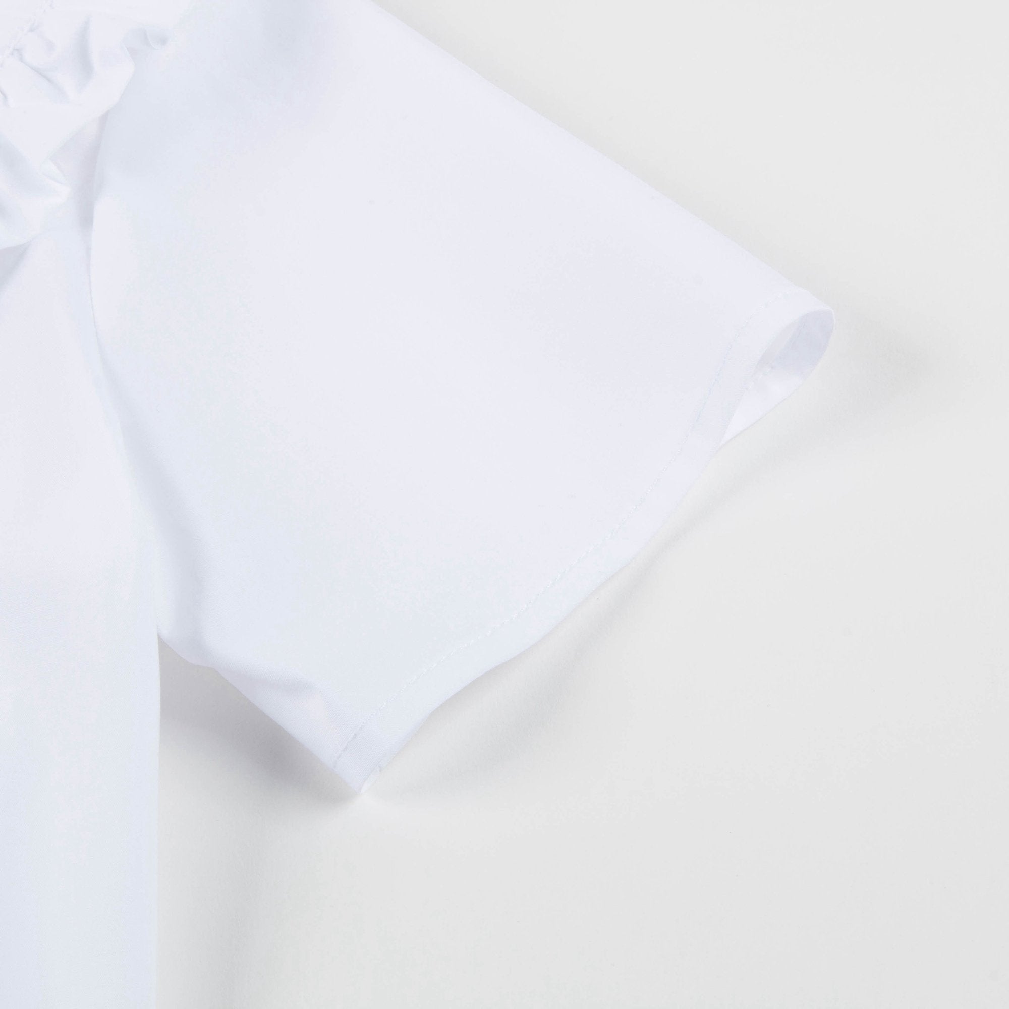 Girls White Hand Collar And Flounce Cotton Woven Shirt