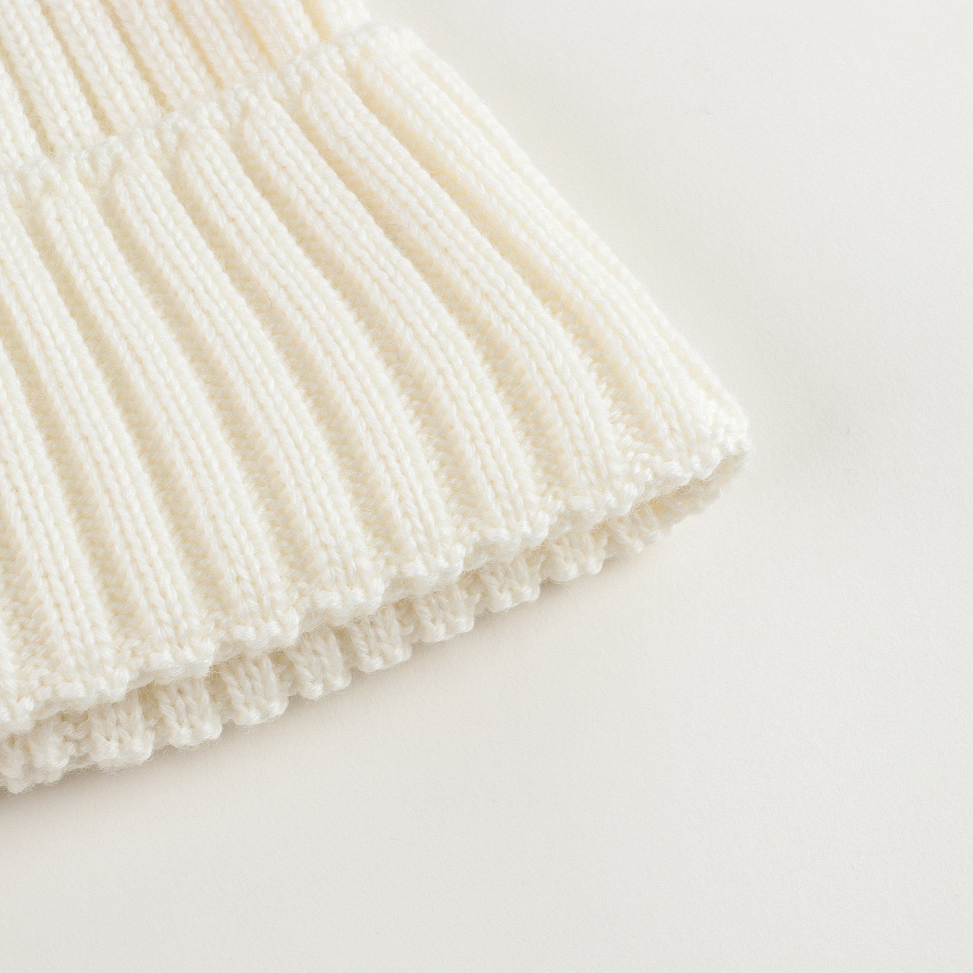 Girls White Logo Virgin Wool Hat