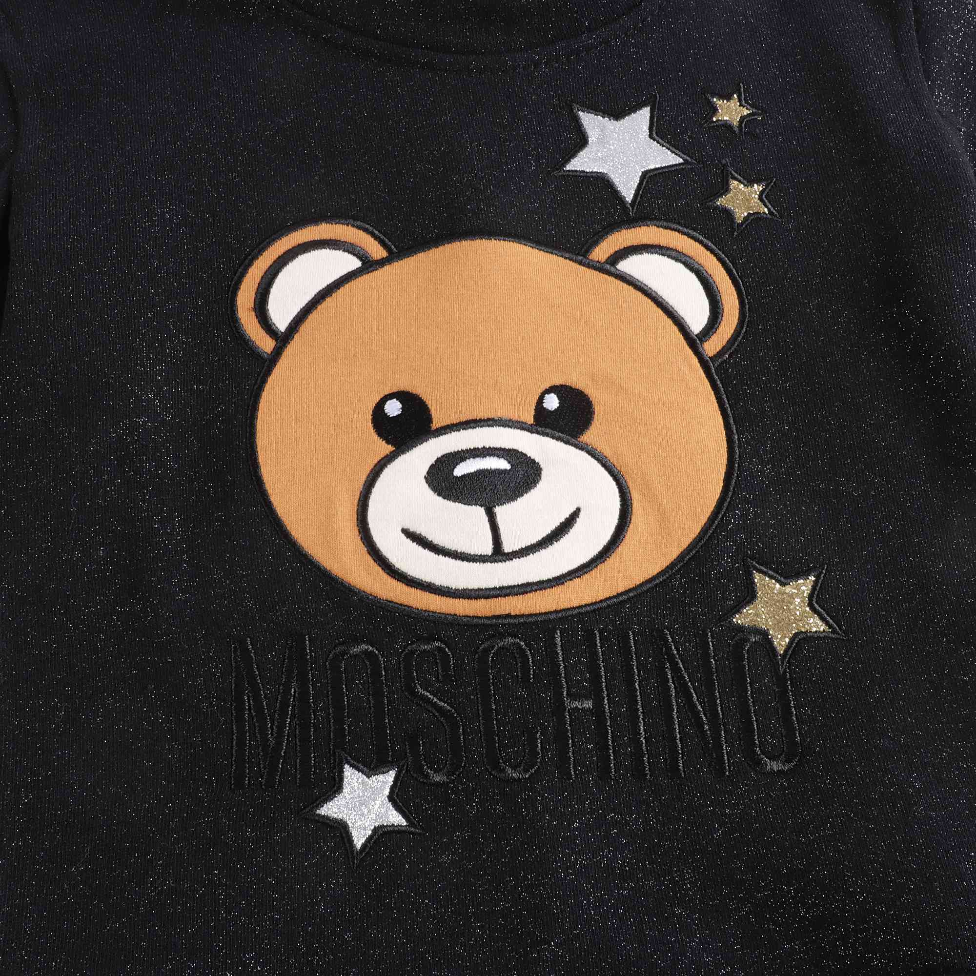 Girls Black Logo Cotton Sweatshirt