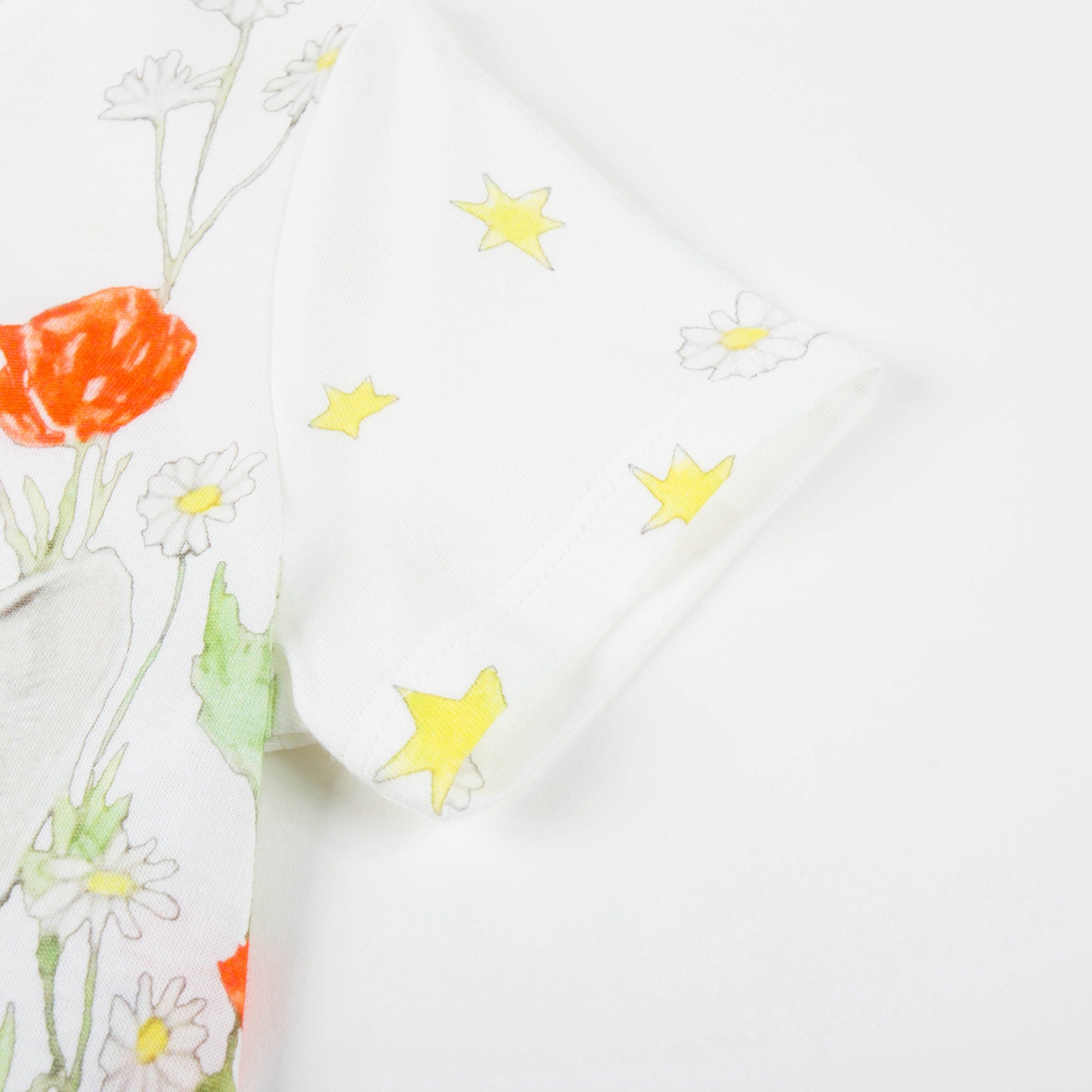 Girls White Multicolor Cat T-shirt
