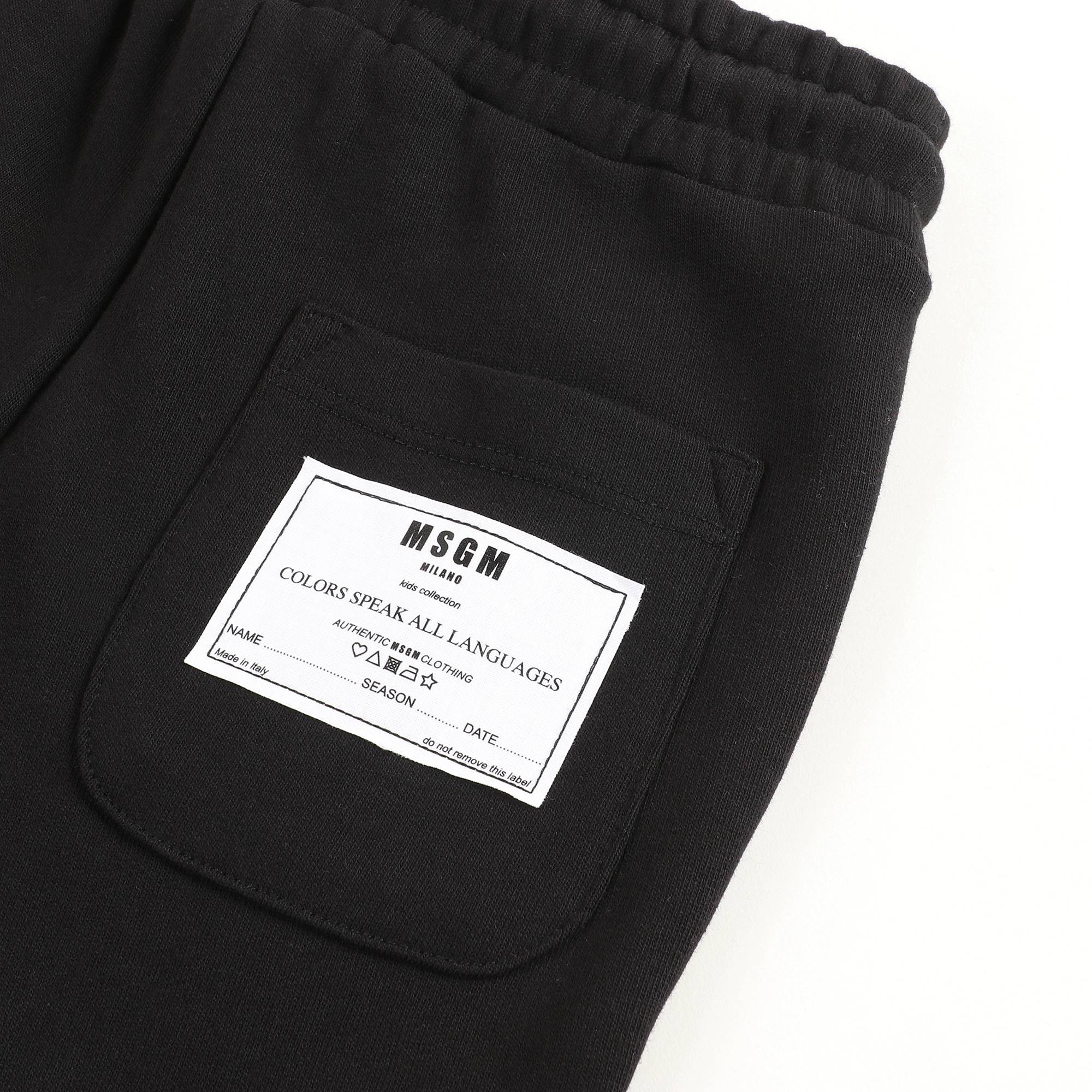 Girls Black Logo Cotton Trousers