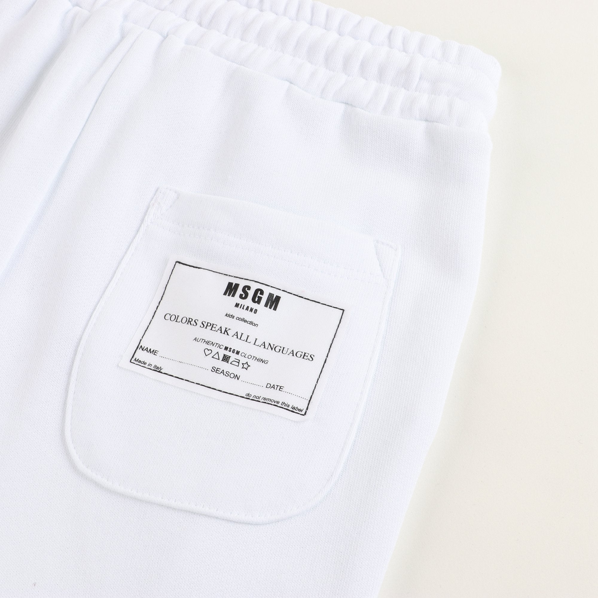 Girls White Logo Cotton Trousers