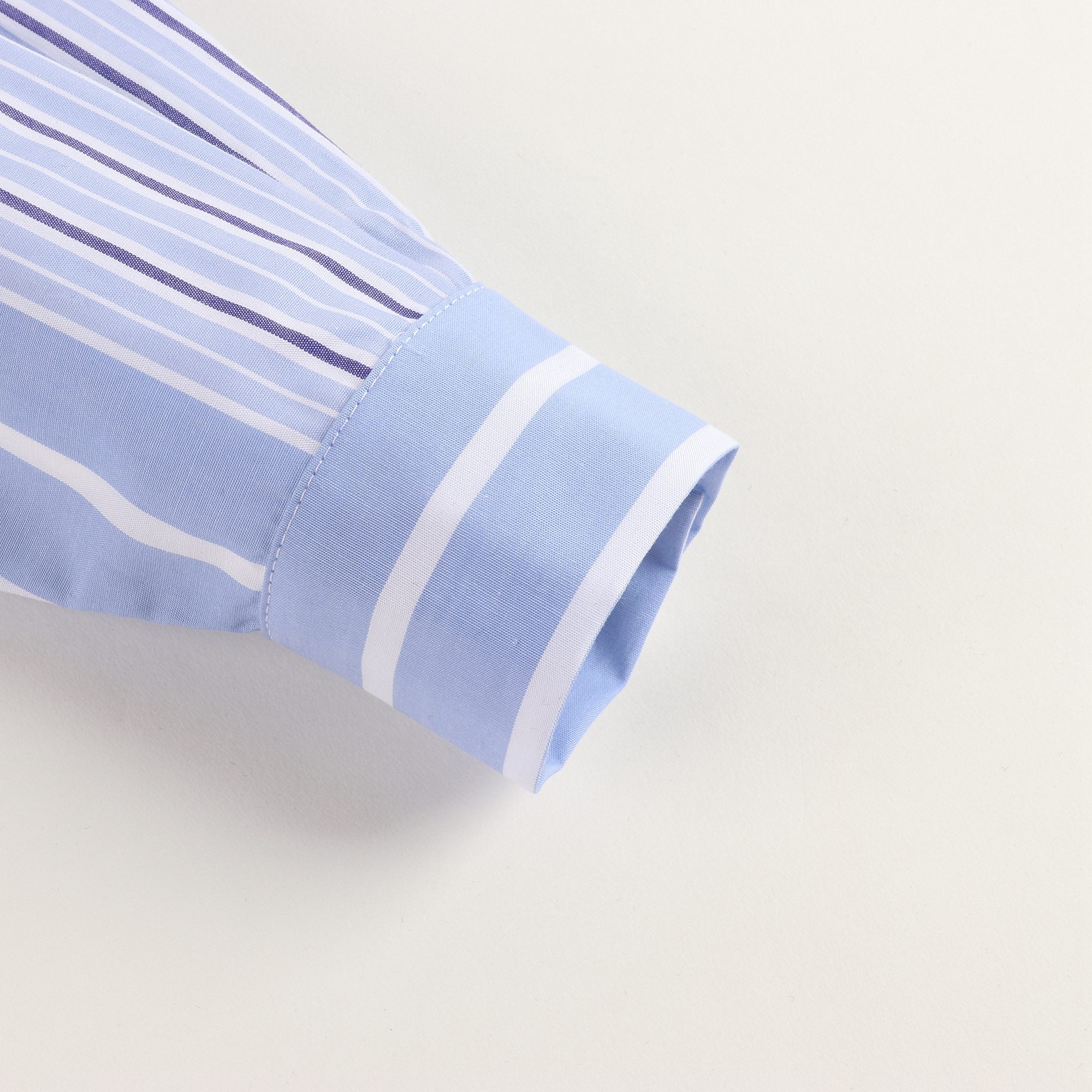 Girls Sky Blue Striped Cotton Shirt