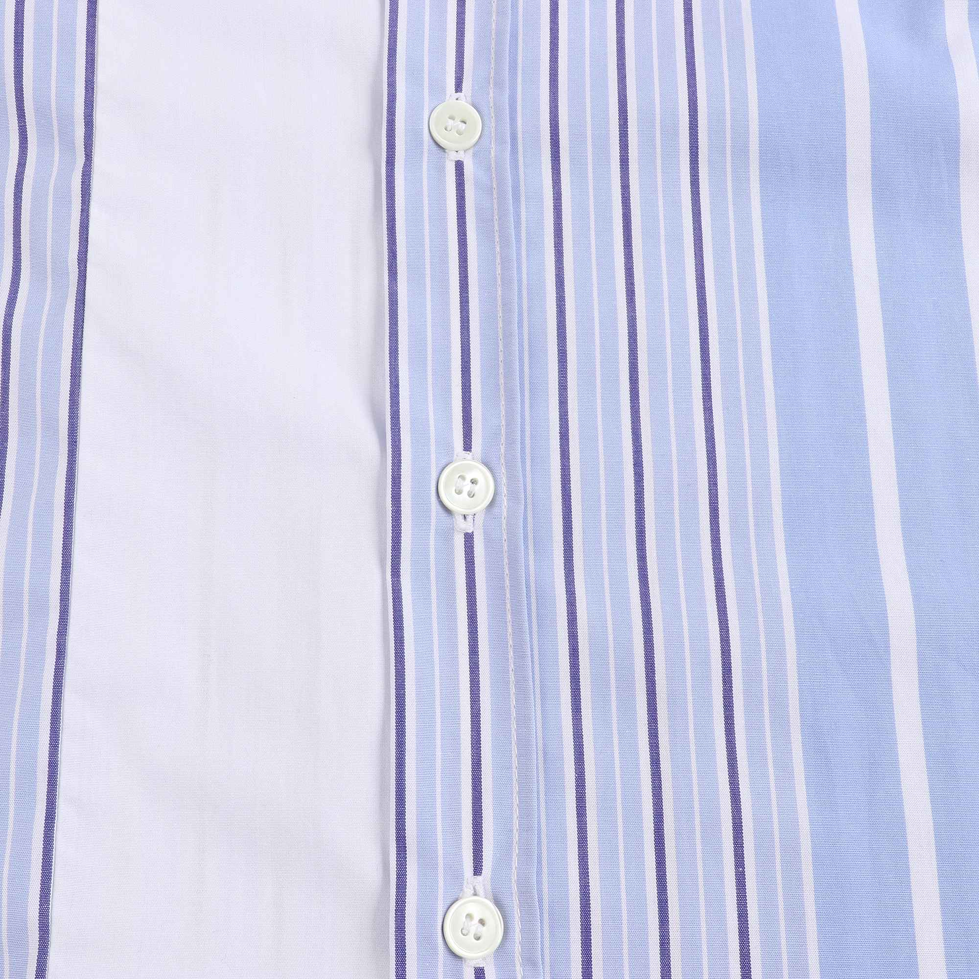 Girls Sky Blue Striped Cotton Shirt