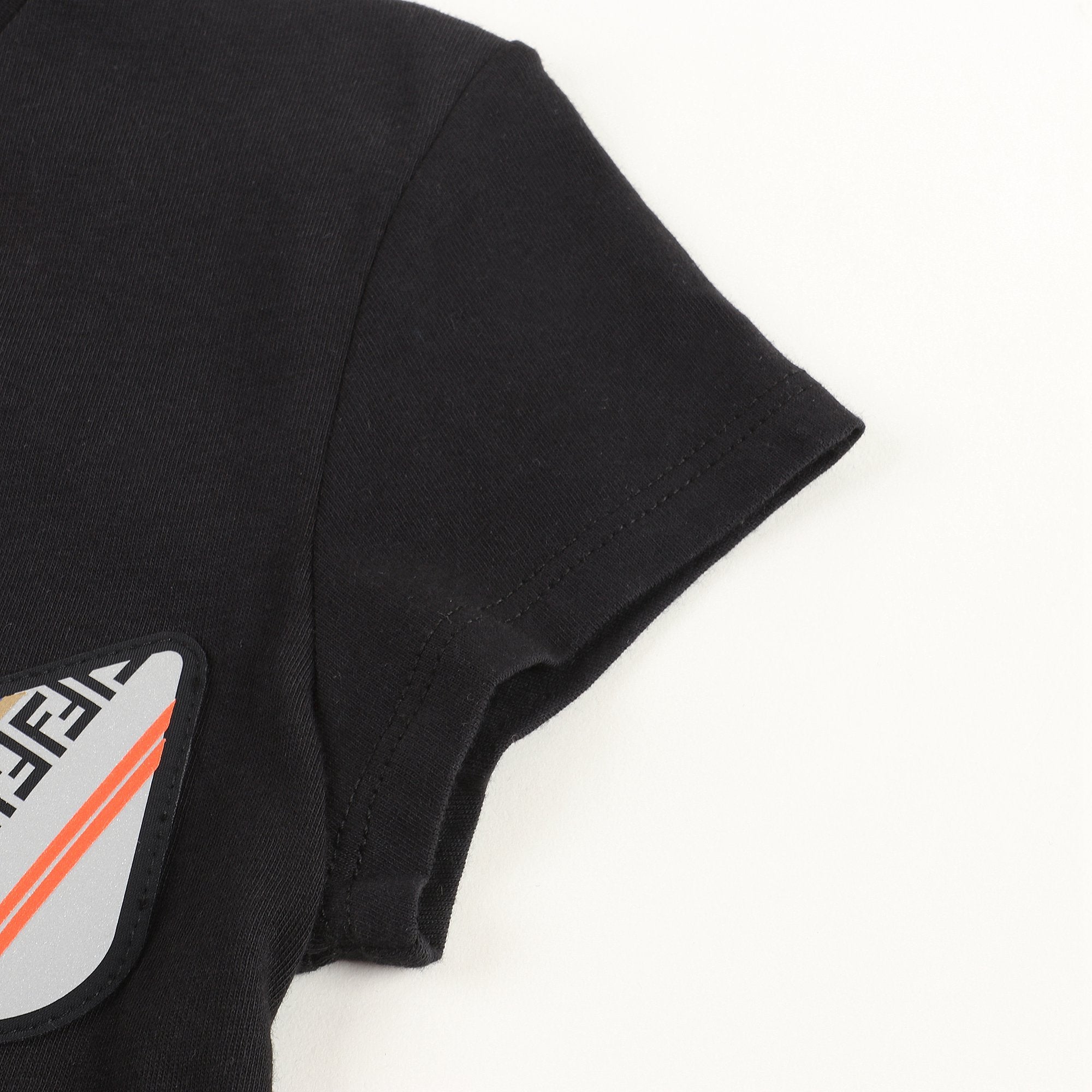 Girls Black Cotton T-shirt