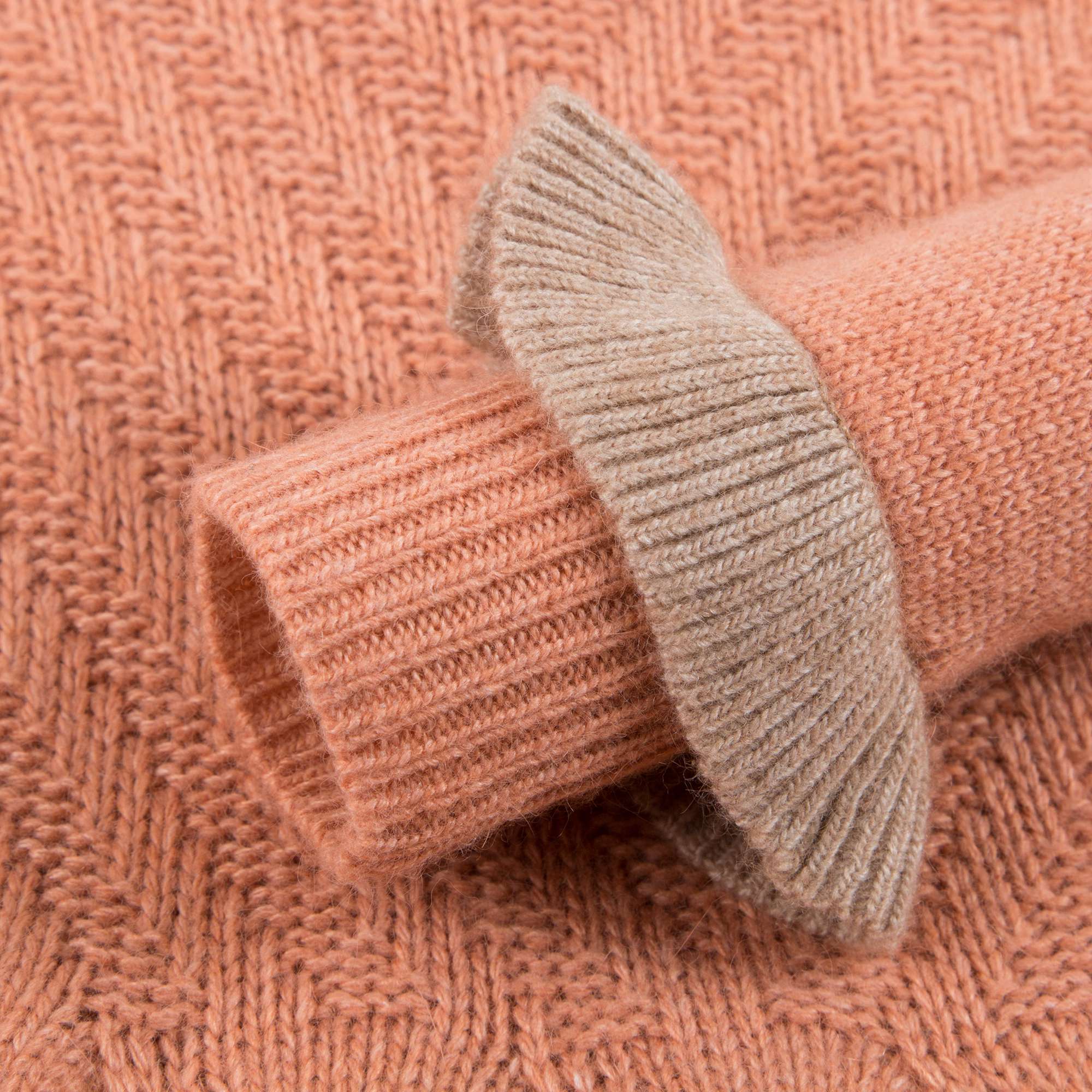 Girls Light Orange Knitted Dress