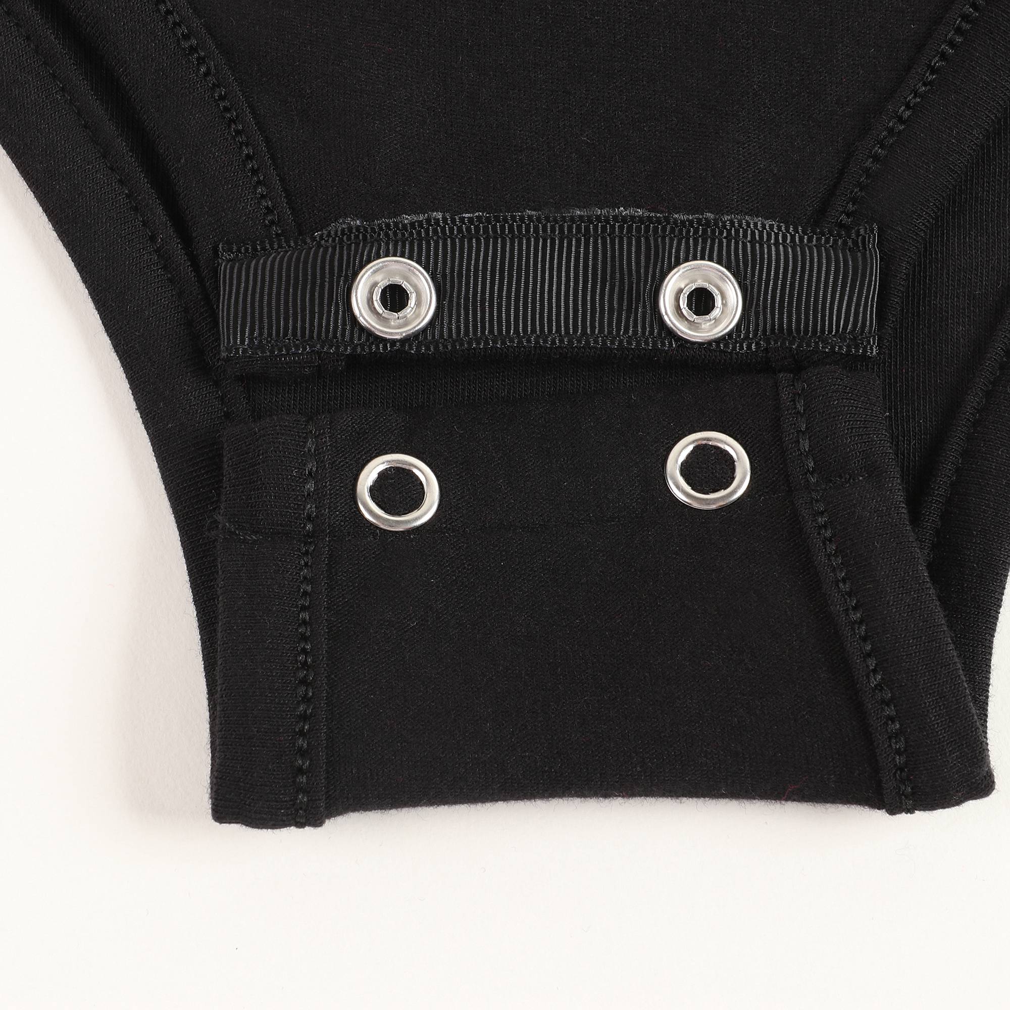 Girls Black Jersey Cotton Babysuits