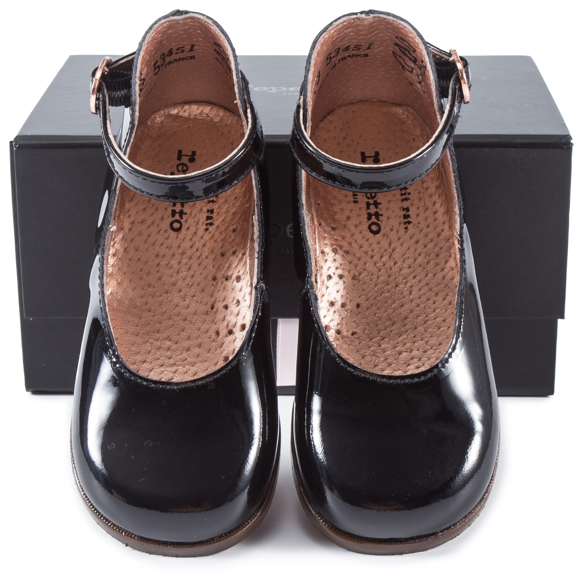 Baby Girls Black Leather Shoes