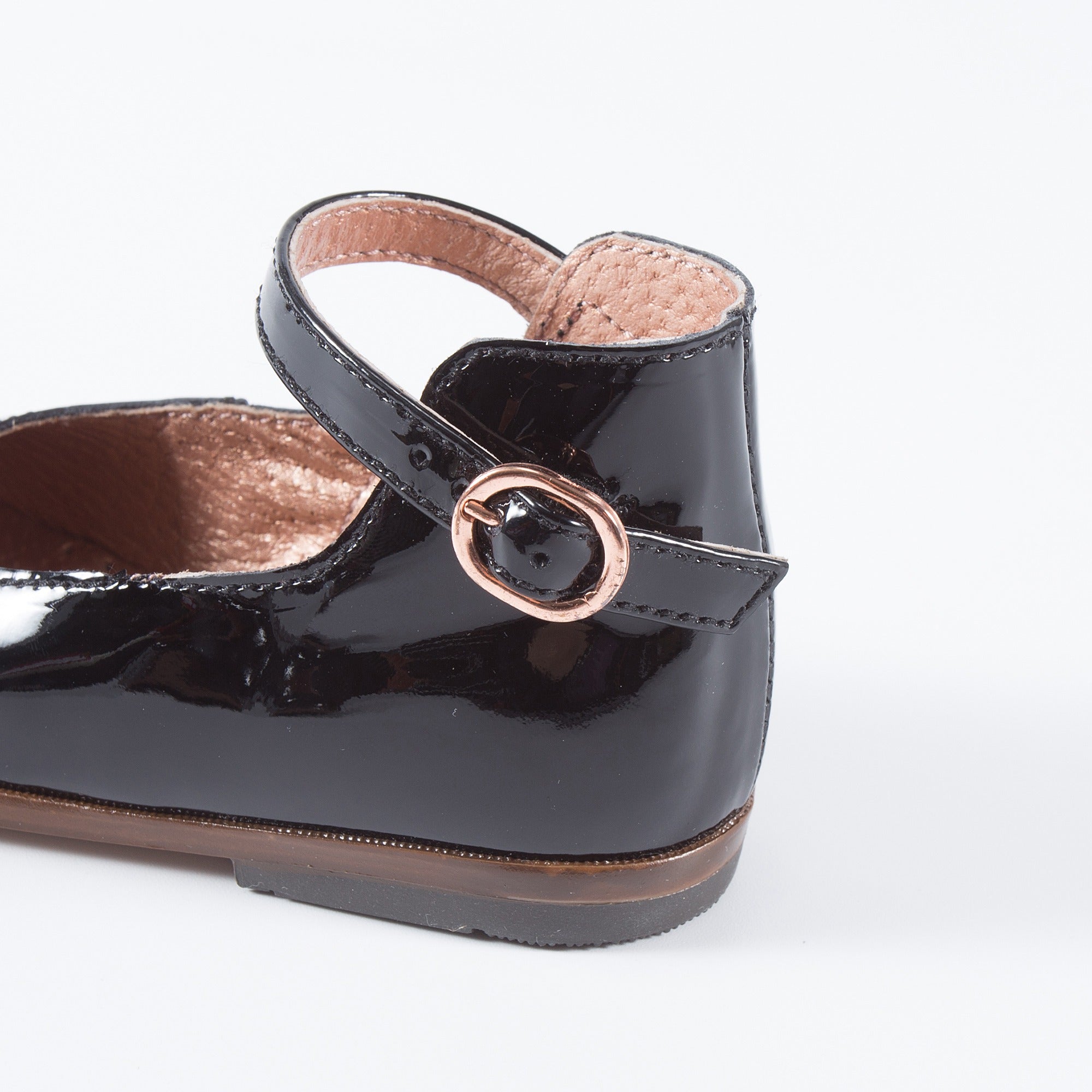 Baby Girls Black Leather Shoes