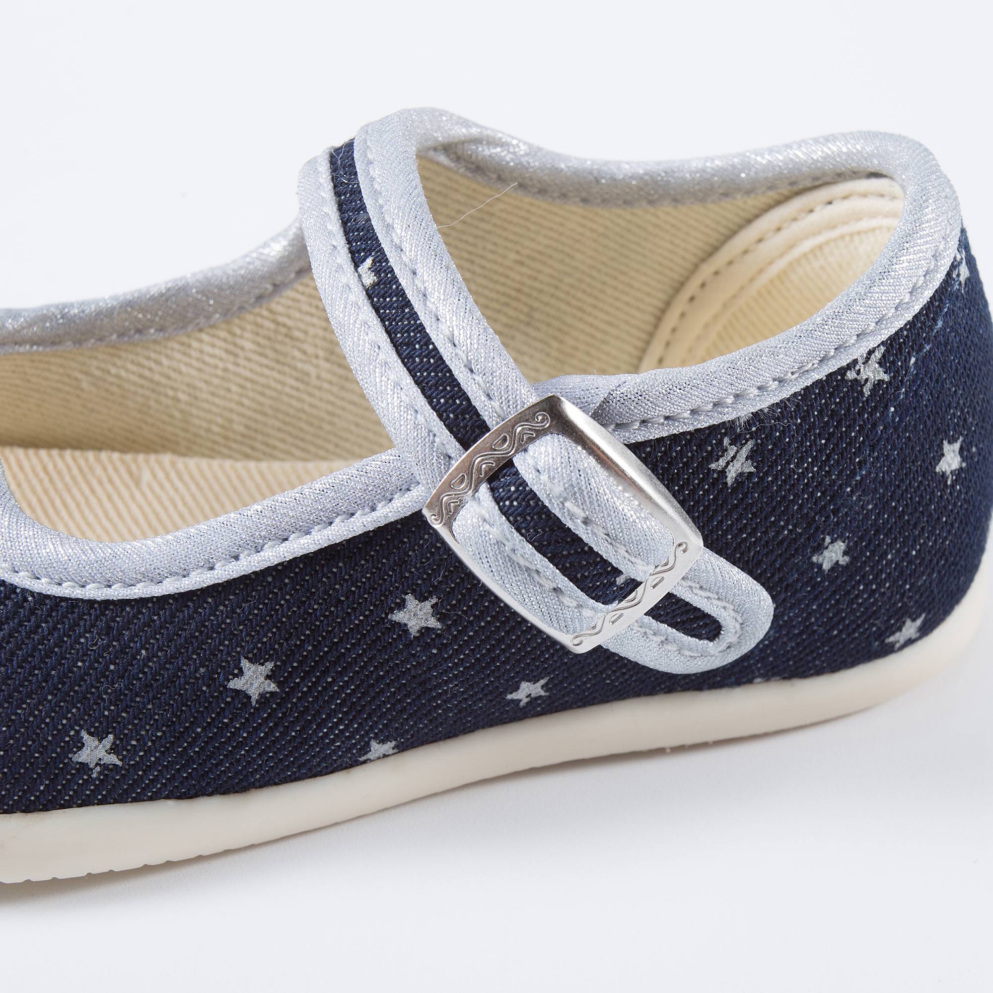 Girls Dark Blue Star Cotton Shoes
