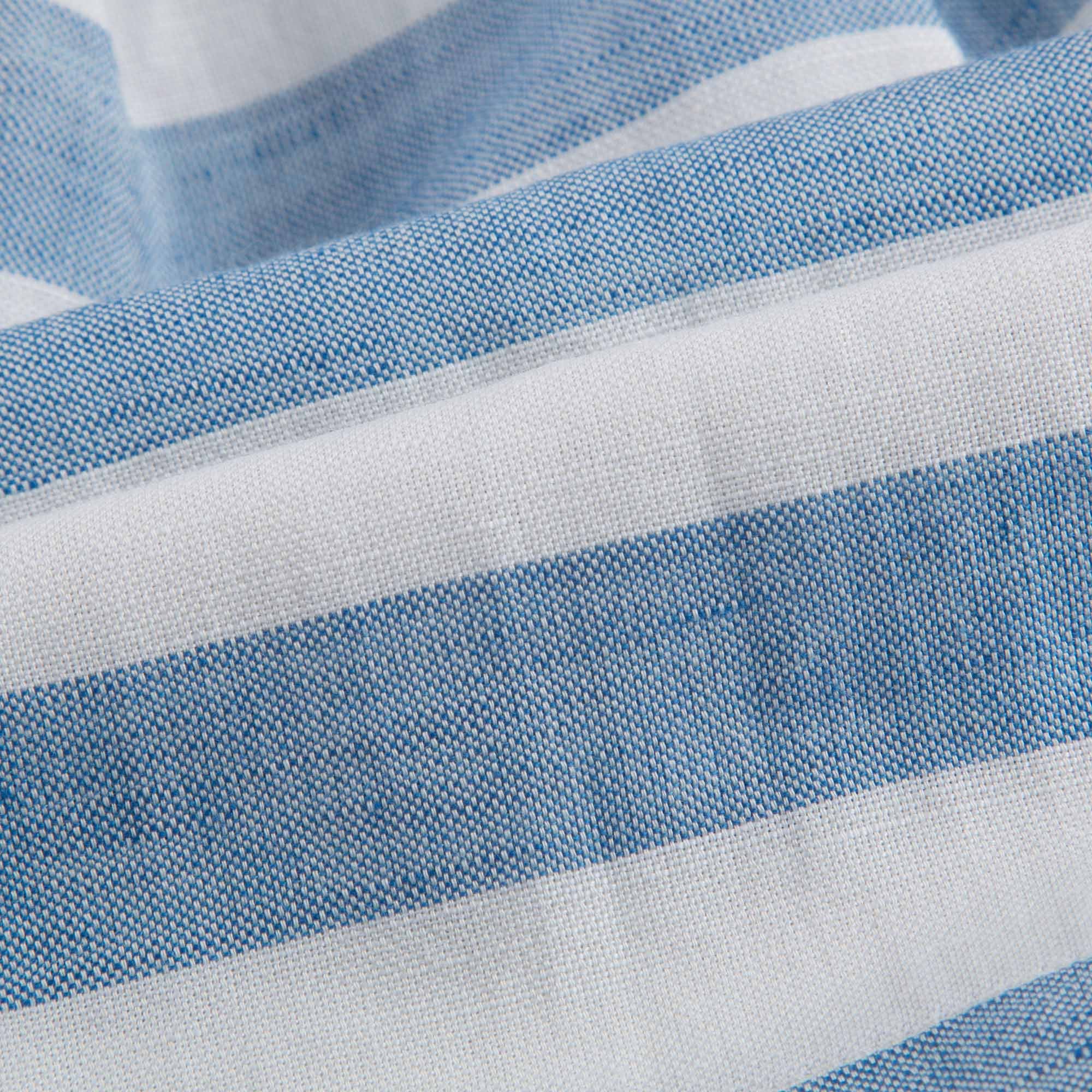 Girls Blue Striped Dress With Collar
