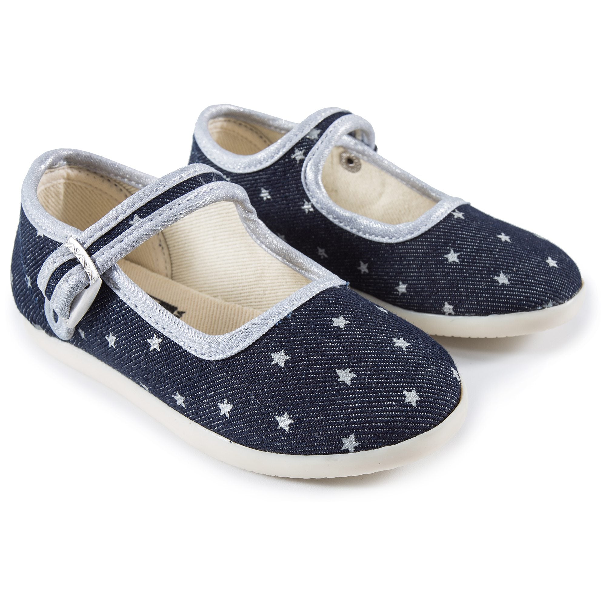Girls Dark Blue Star Cotton Shoes