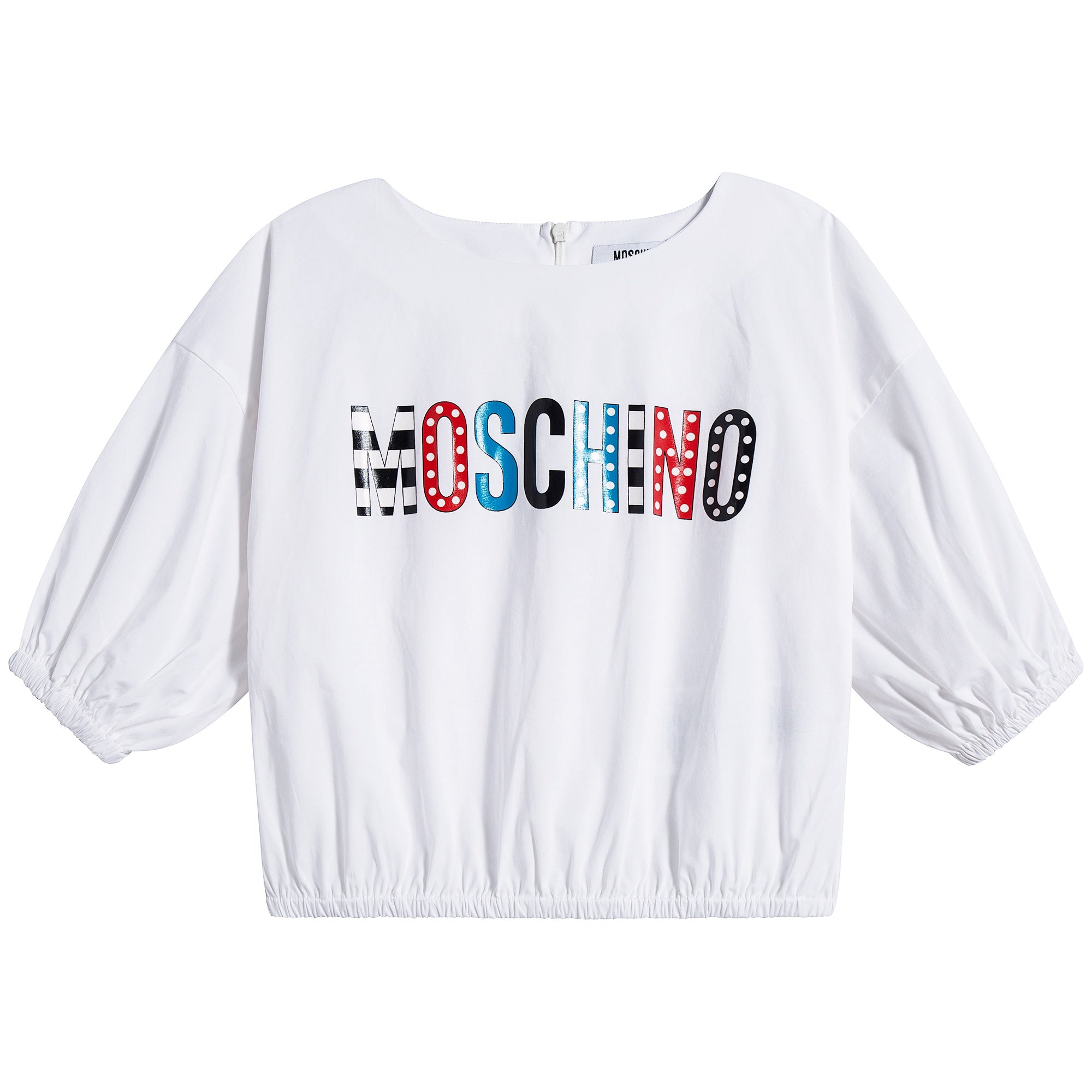 Girls White Logo Cotton Top
