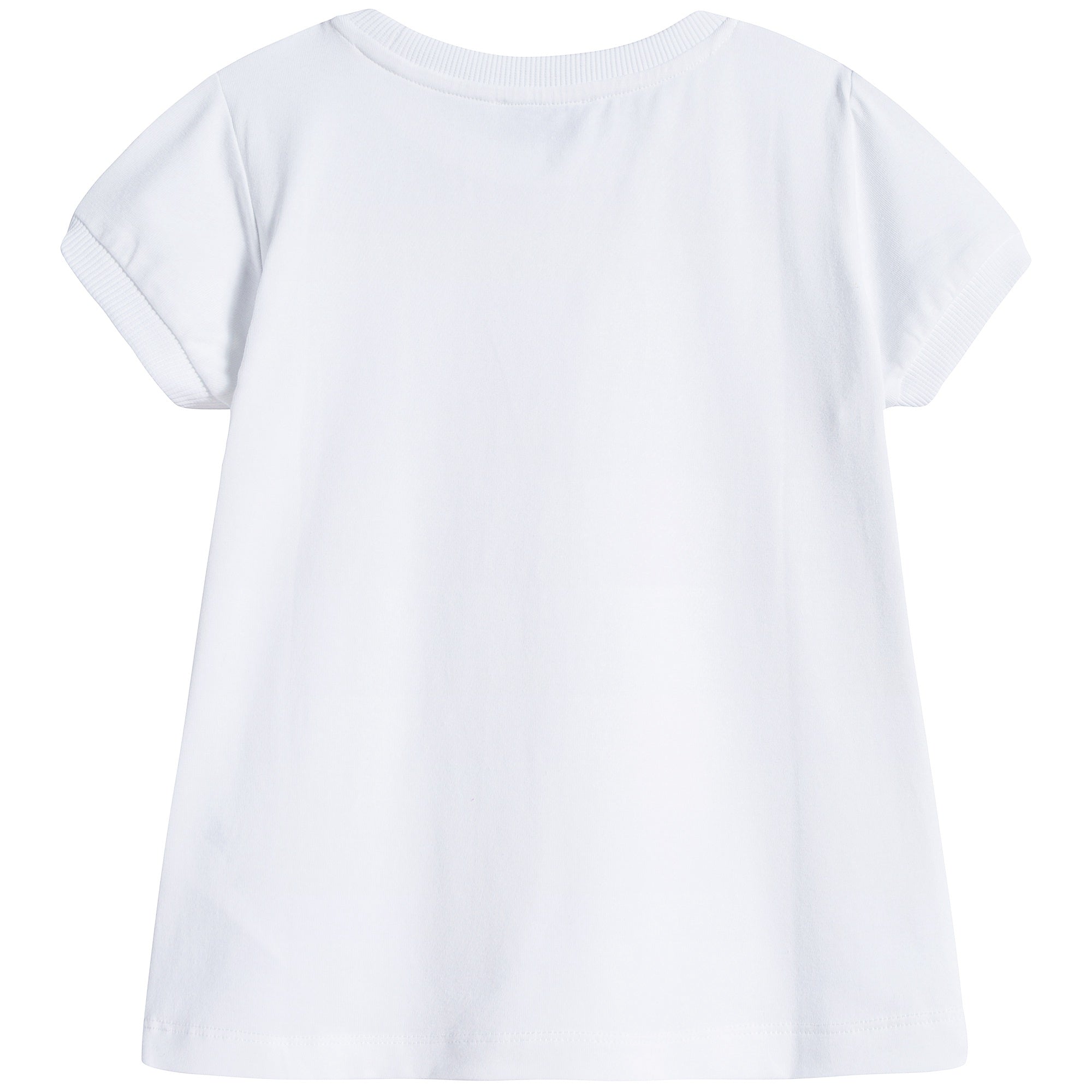 Girls White Logo Cotton T-shirt