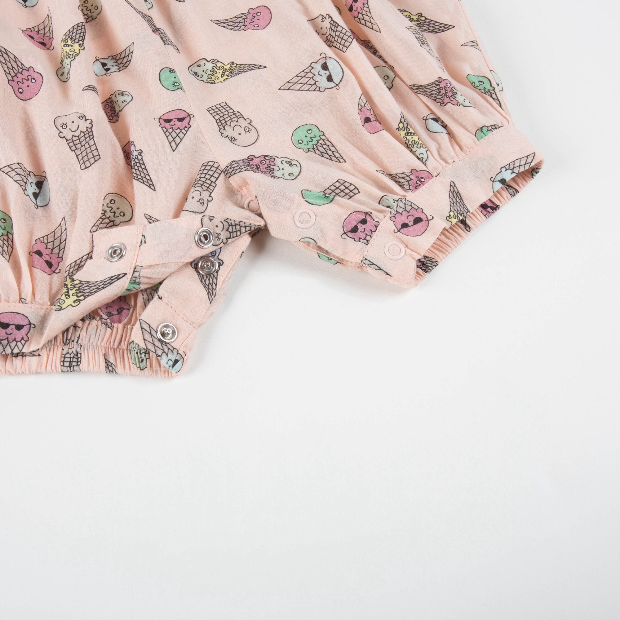 Baby Girls Pink Icecreams Printed Babysuit