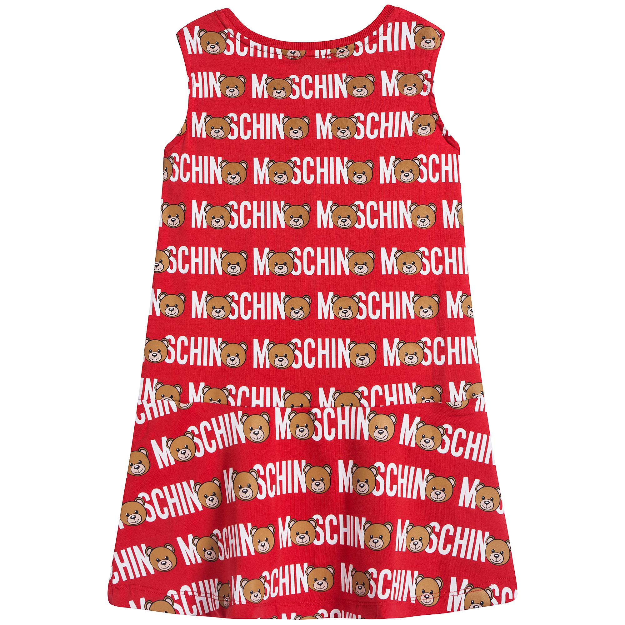 Girls Red Toy Lettering Cotton Dress