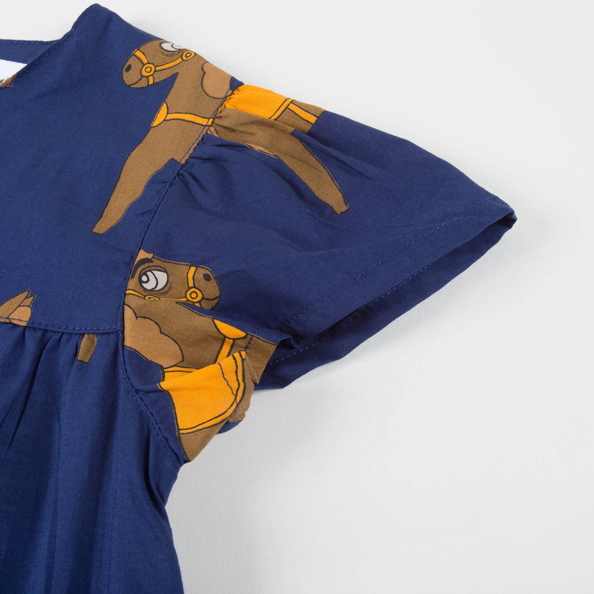 Girls Navy Donkey Organic Cotton Dress