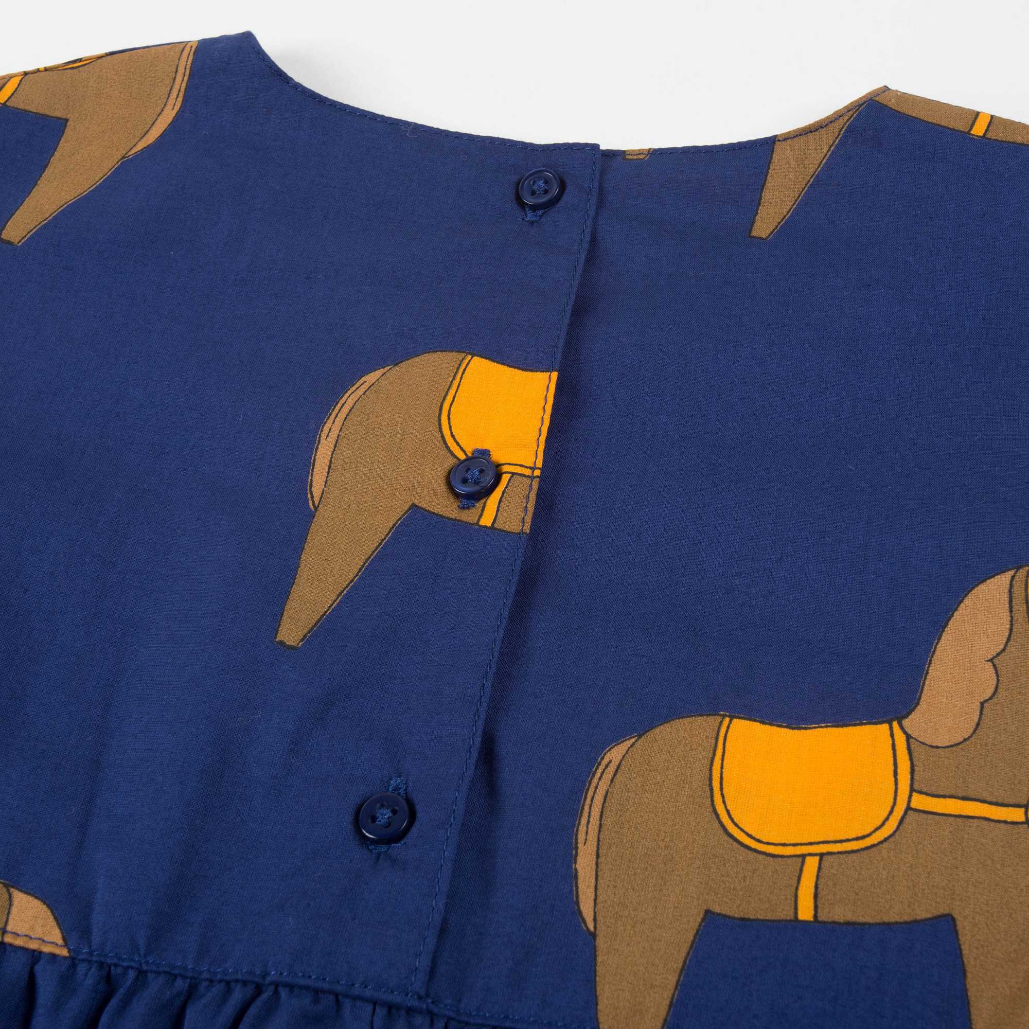 Girls Navy Donkey Organic Cotton Dress
