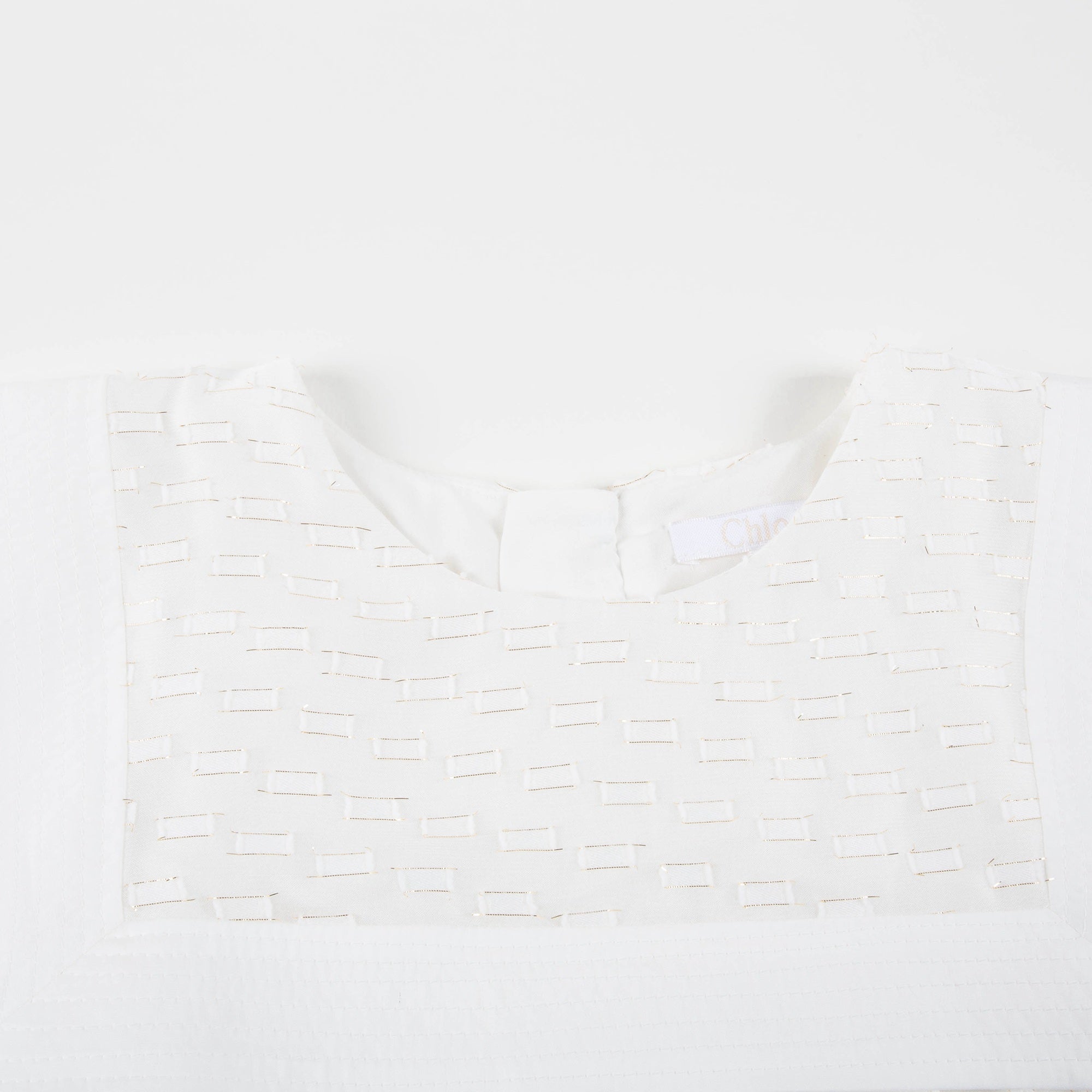 Girls White Polyester Dress