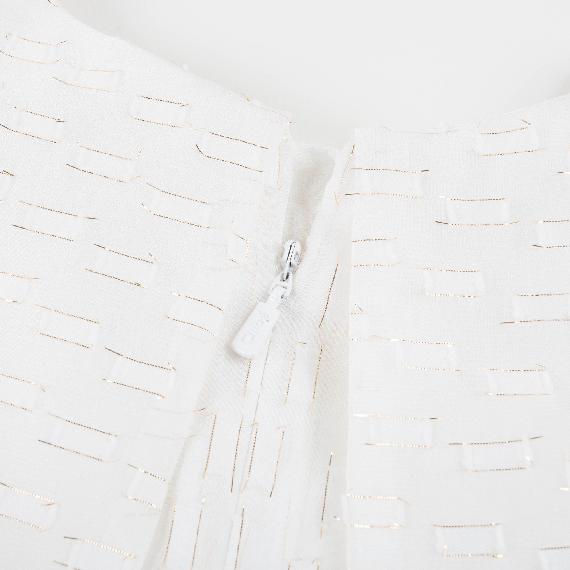 Girls White Polyester Dress