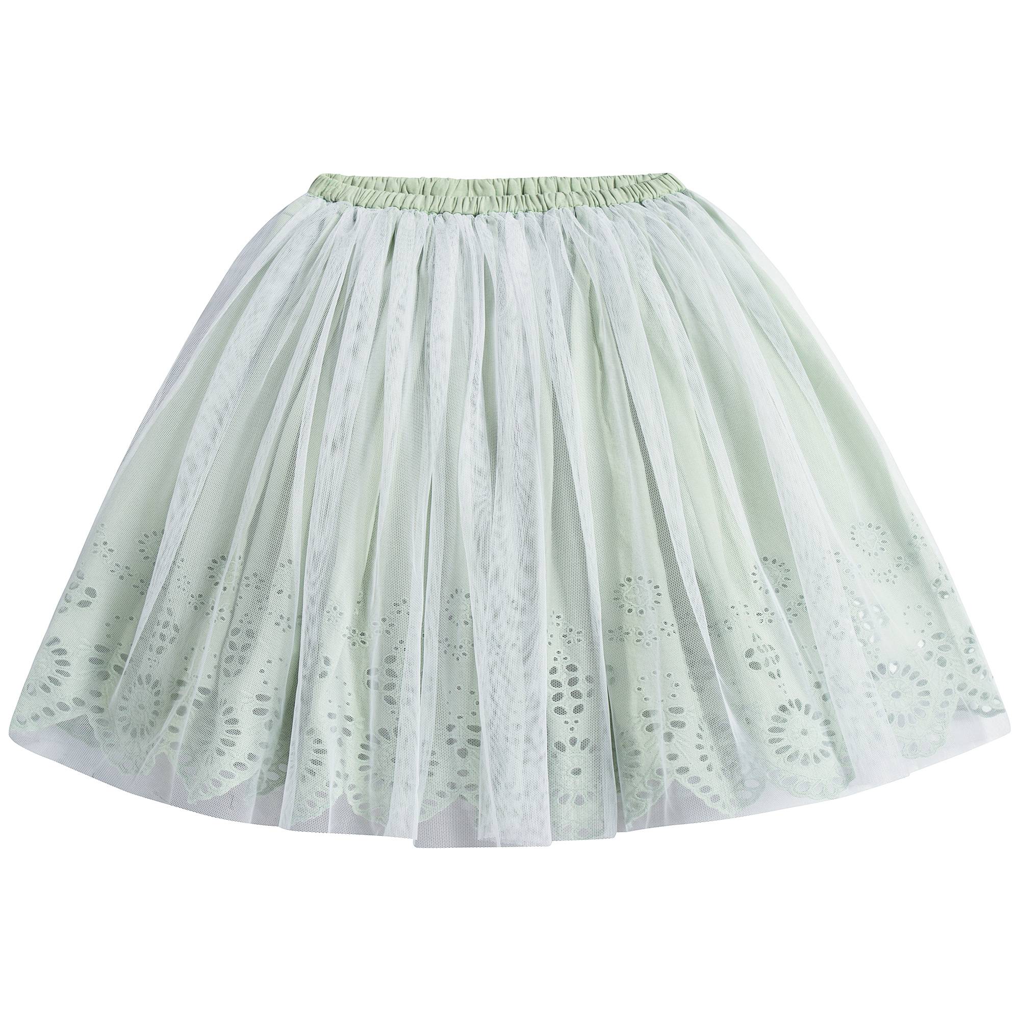 Girls Cyan Yarn Skirt