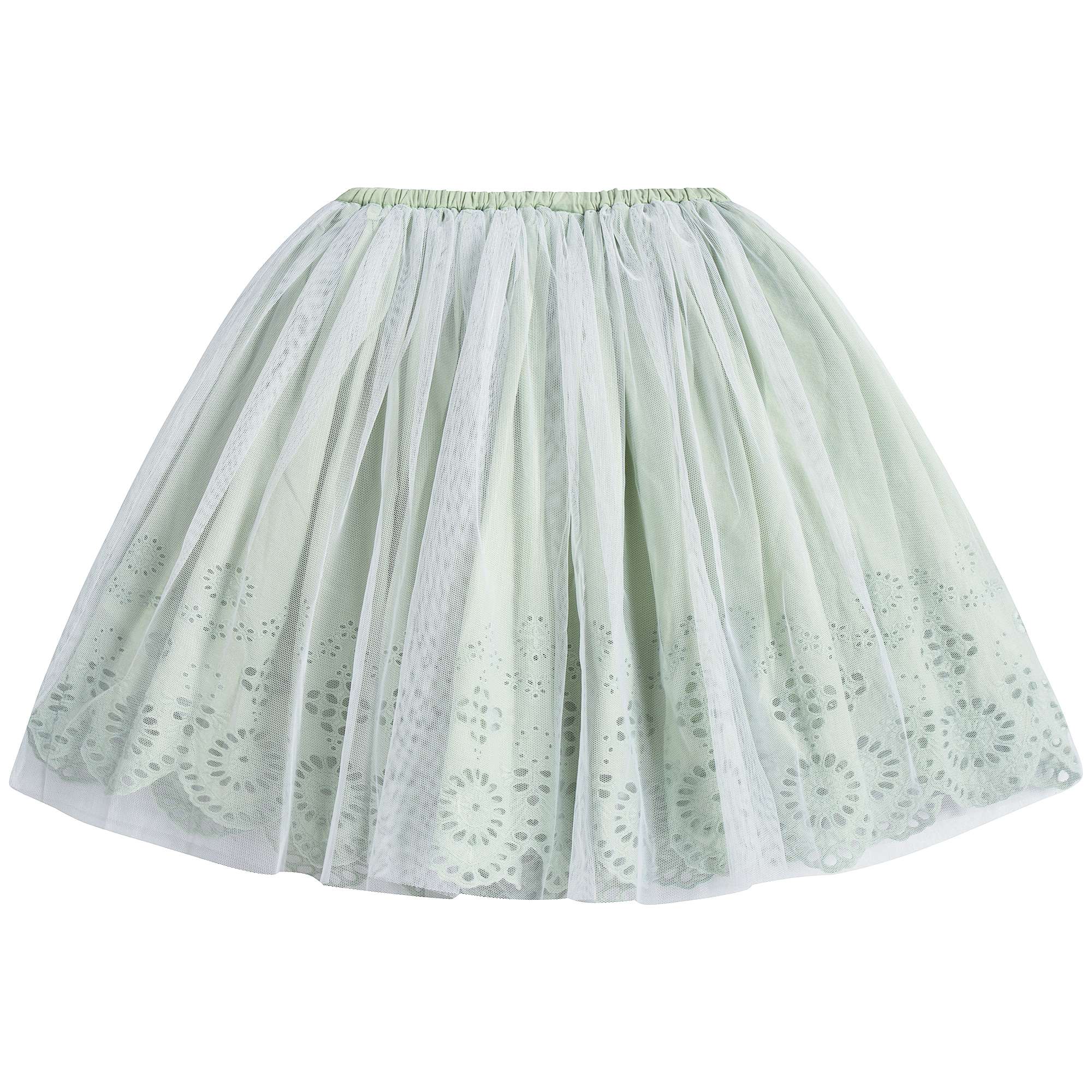 Girls Cyan Yarn Skirt