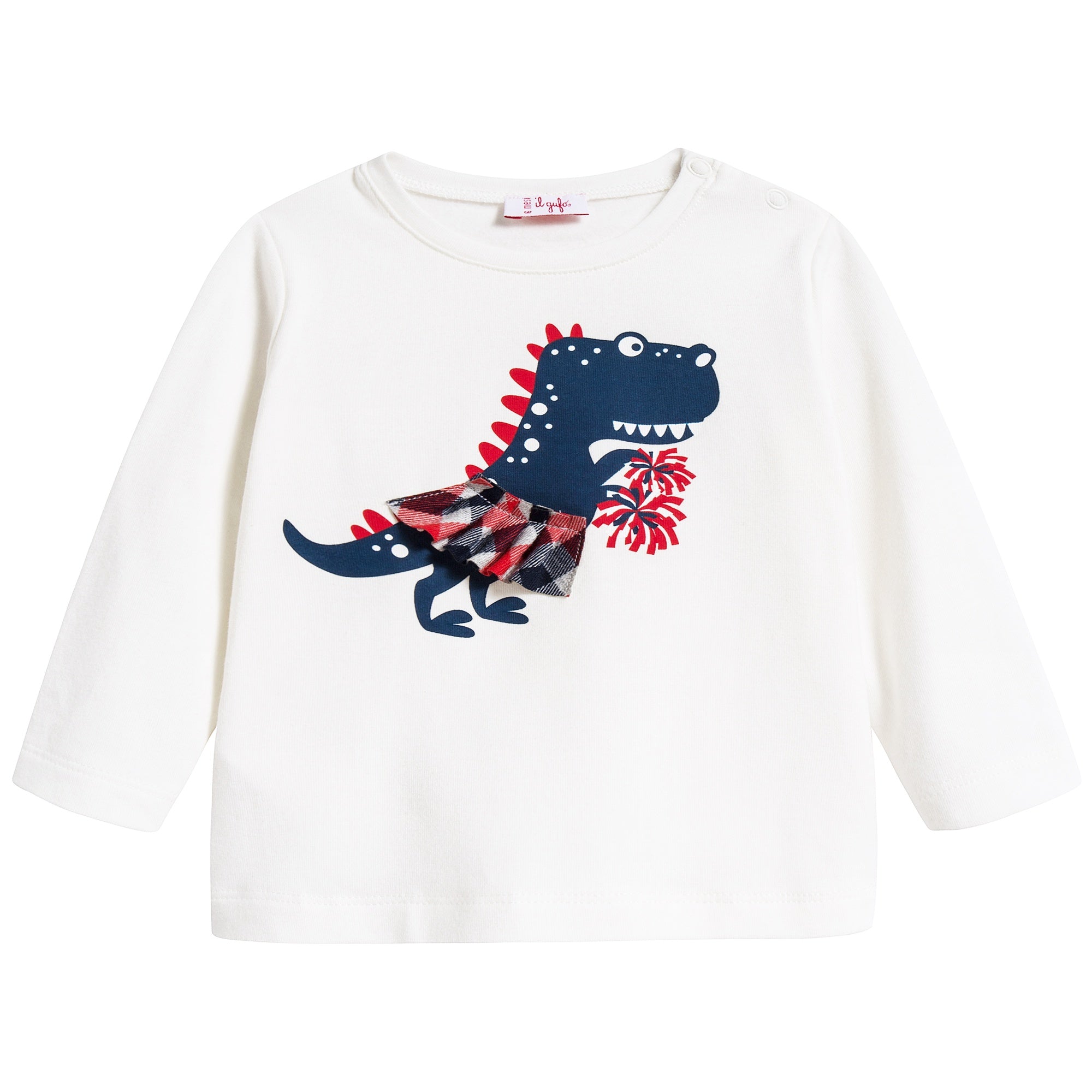 Baby Girls Milk & Blue Cotton T-shirt