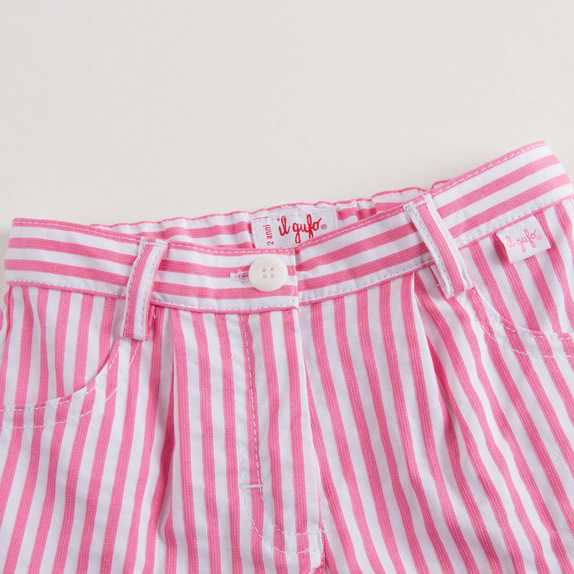 Girls Pink & White Striped Shorts