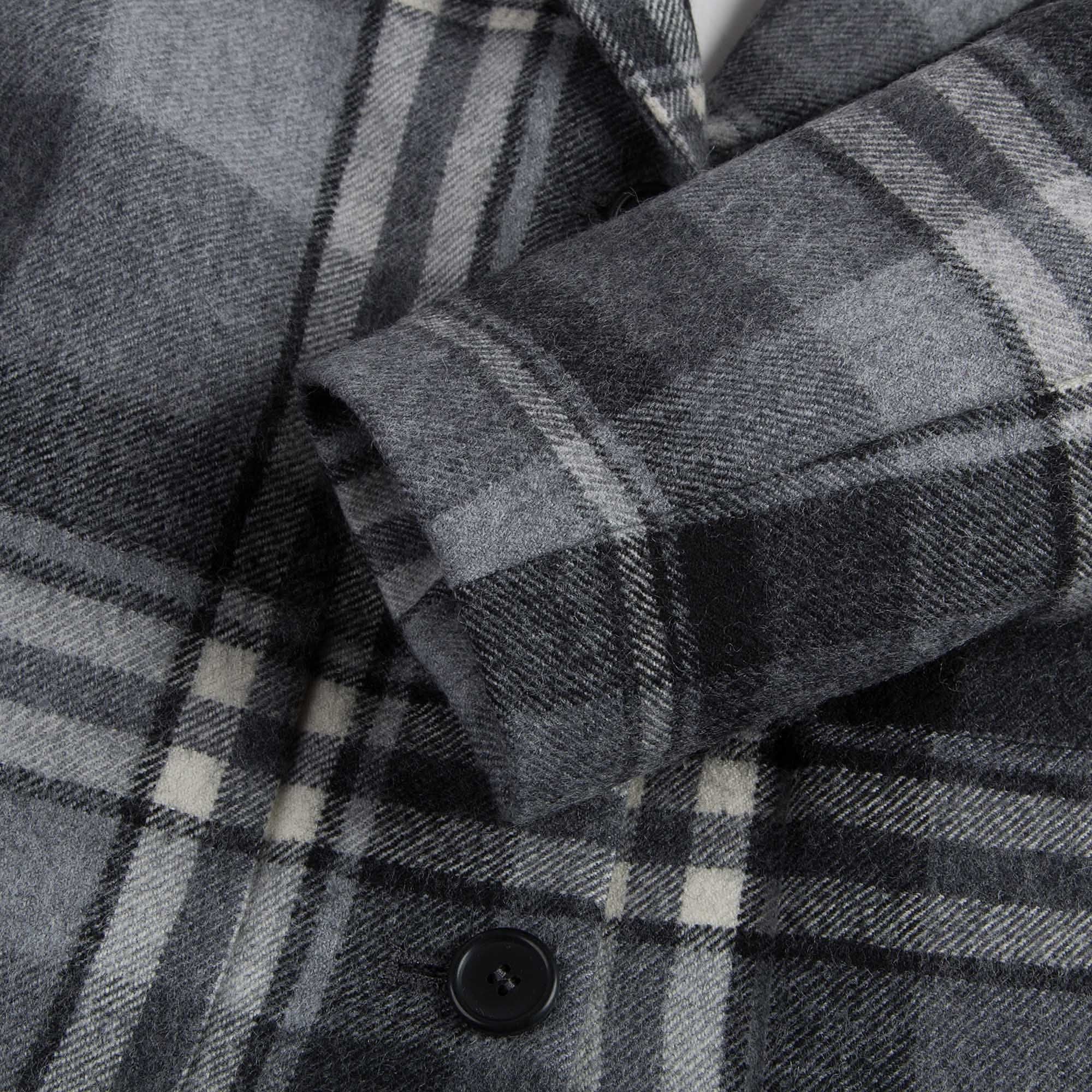 Girls Dark Grey Check Wool Coat - CÉMAROSE | Children's Fashion Store - 5