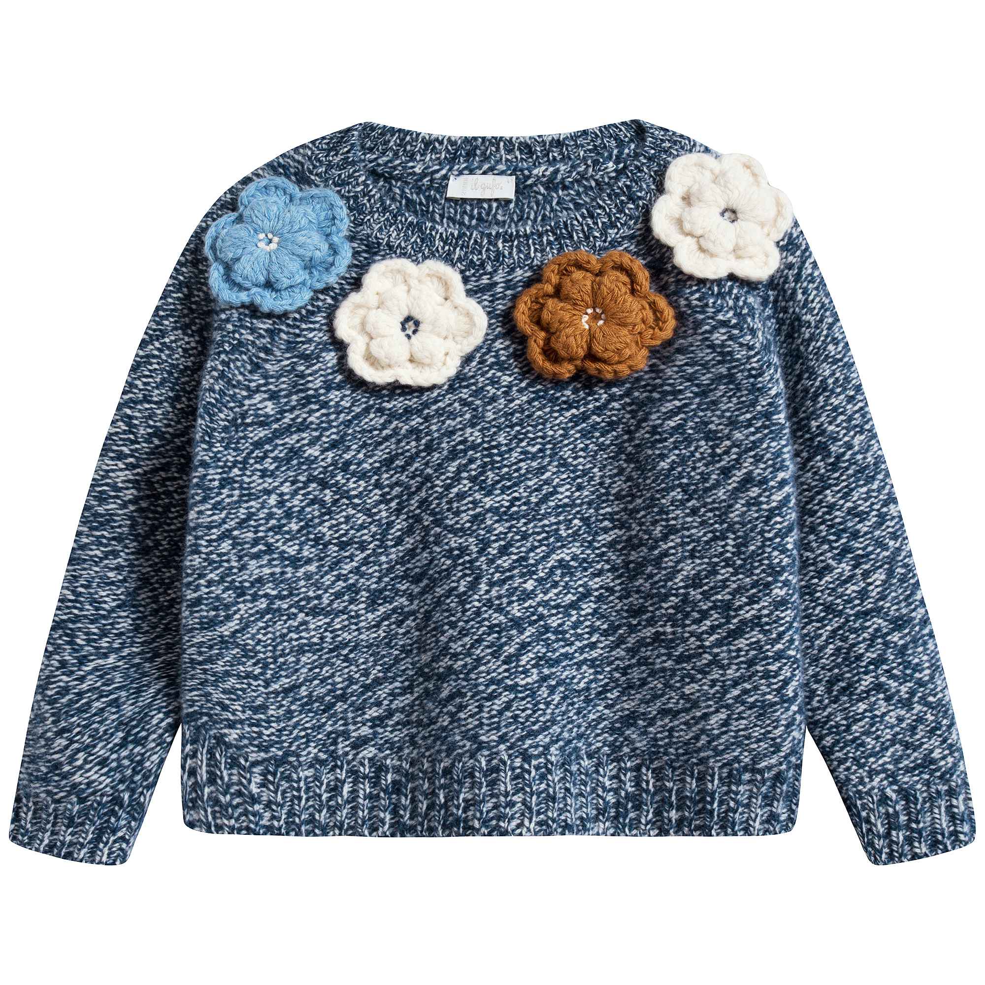 Girls Ink Blue Wool Sweater