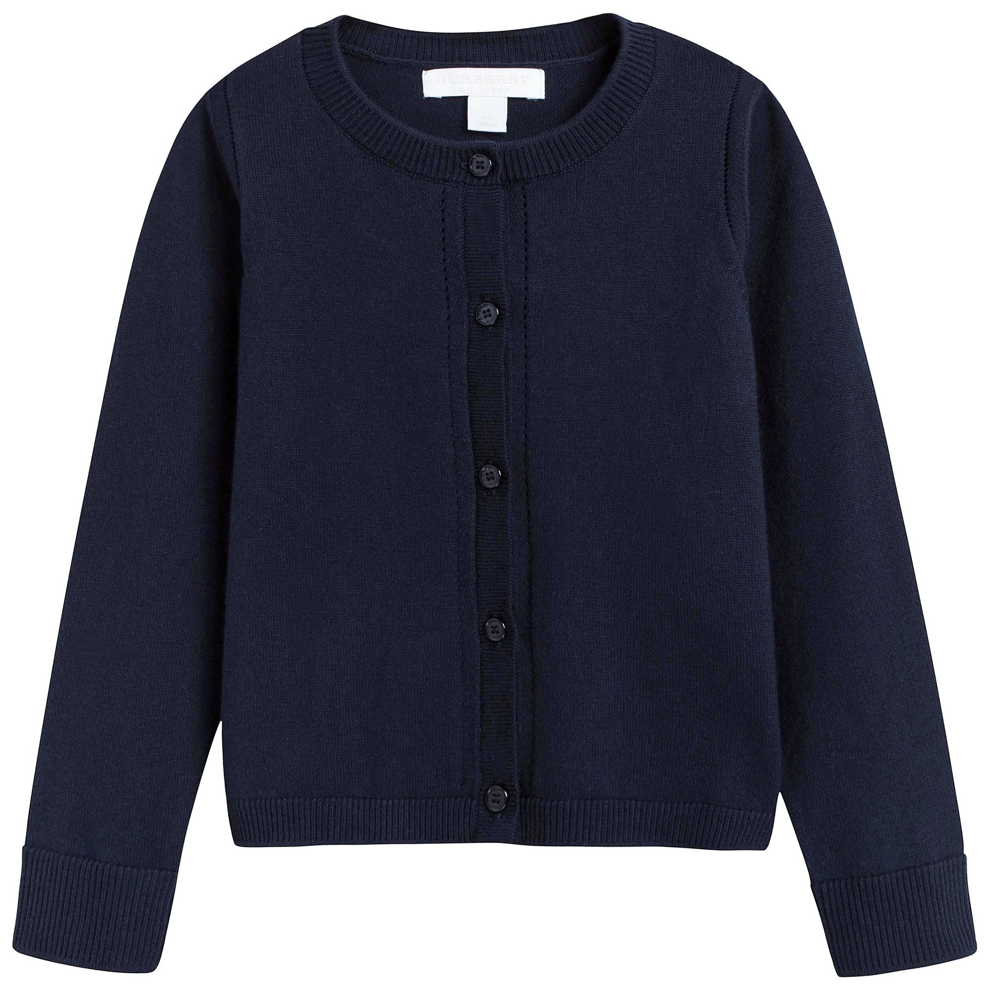 Girls Navy Blue Cotton Cardigan