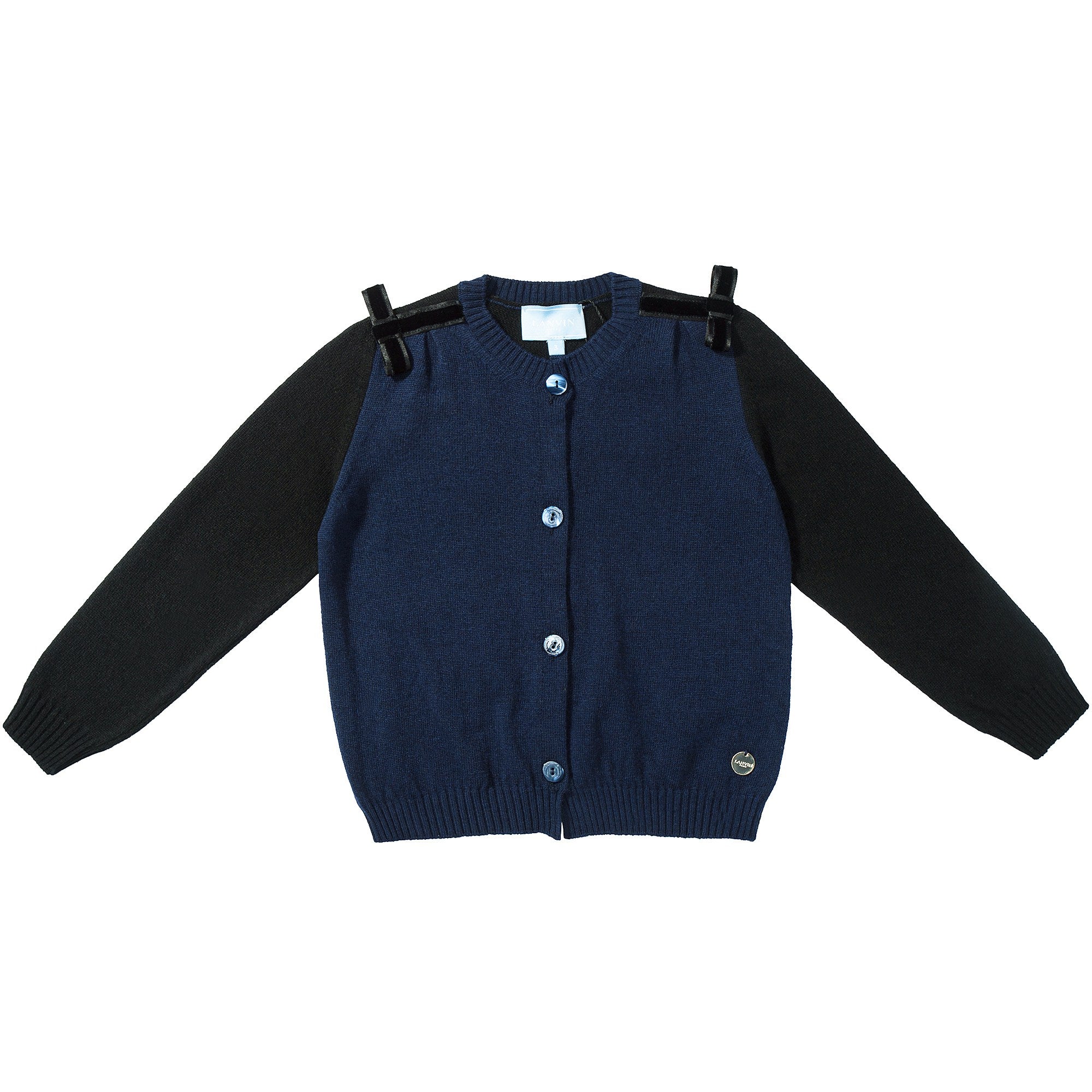 Girls  Blue  Bow  Tie  Cardigan