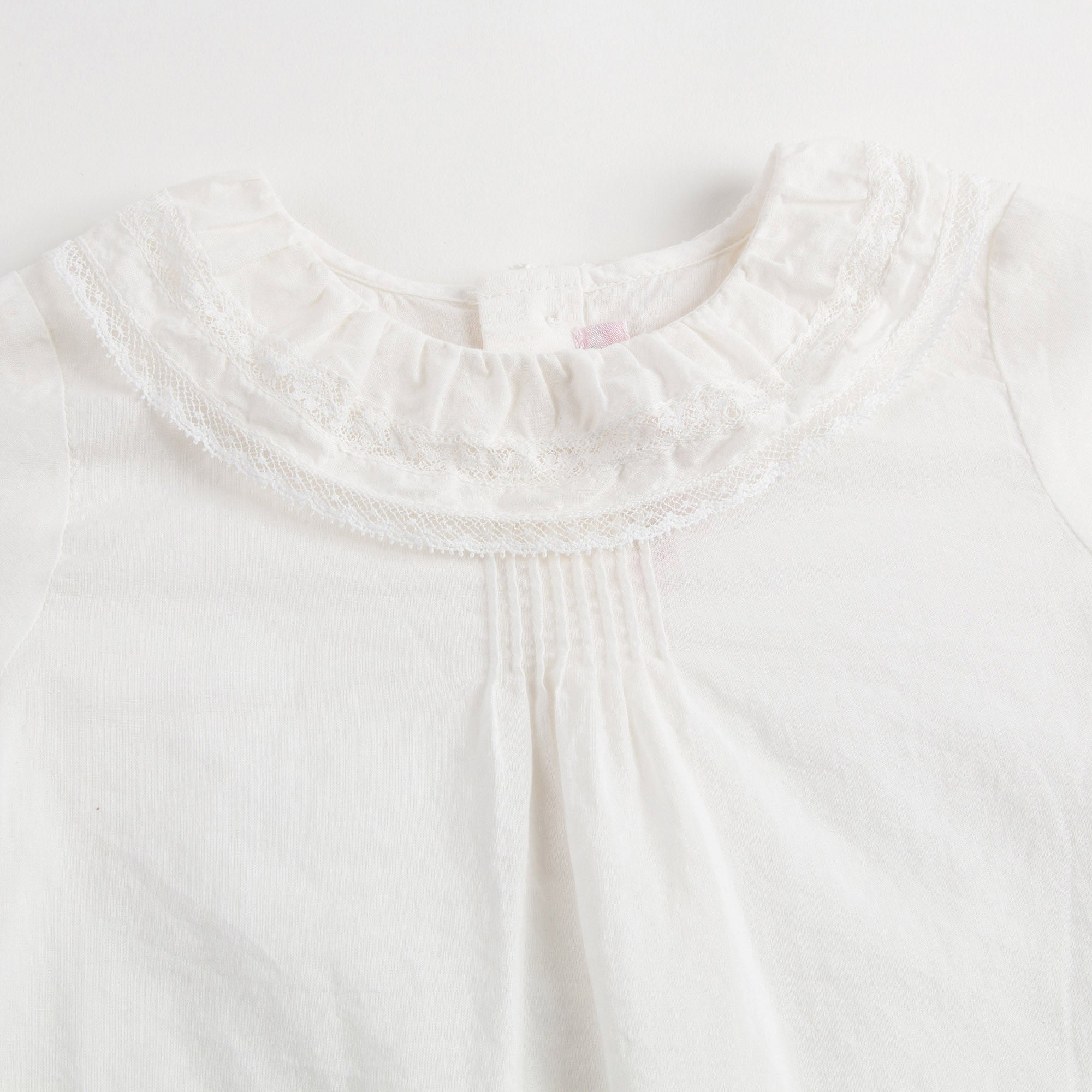 Baby Girls White Cotton Ruflled Collar Blouse - CÉMAROSE | Children's Fashion Store - 3