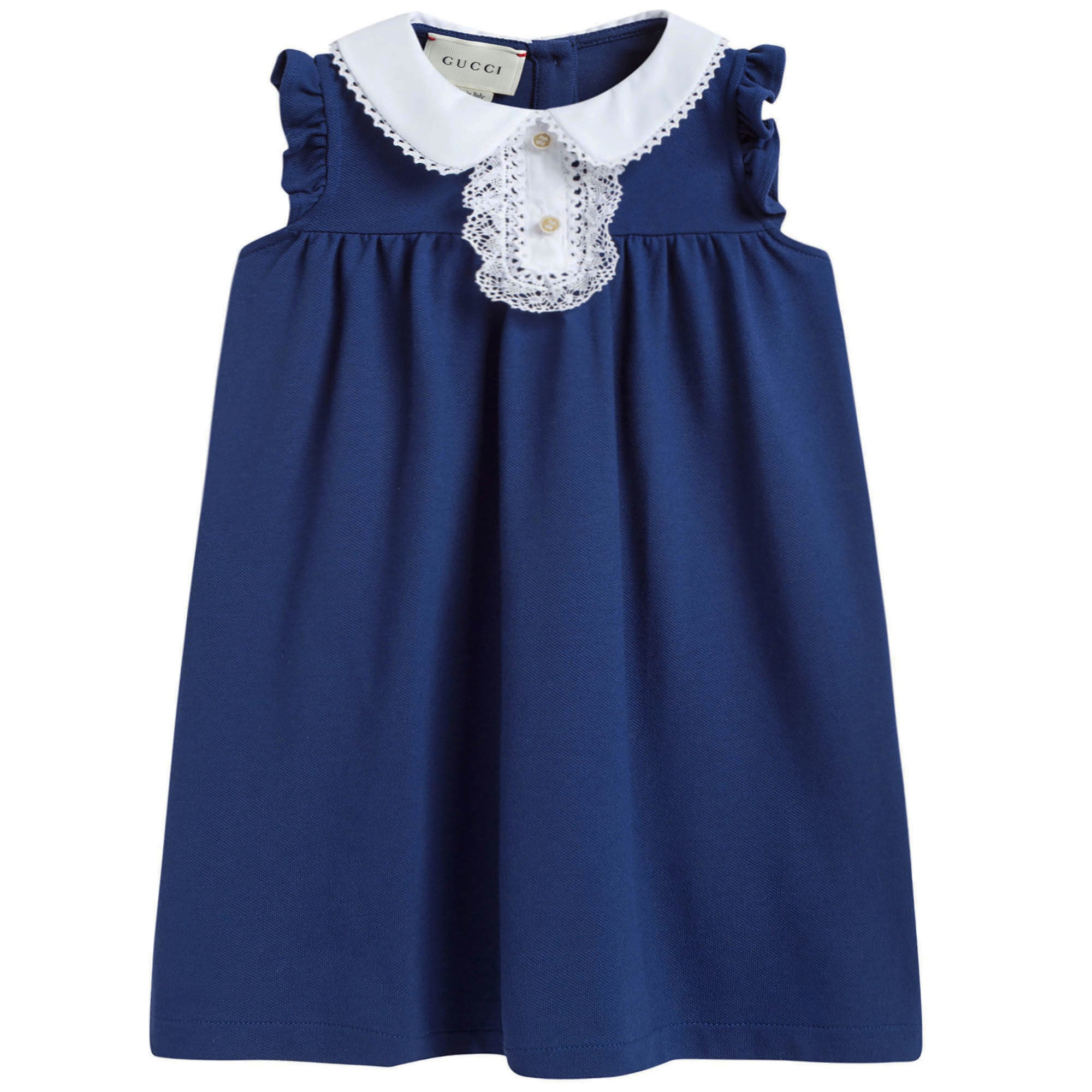Baby Girls Blue Cotton Piqué Dress