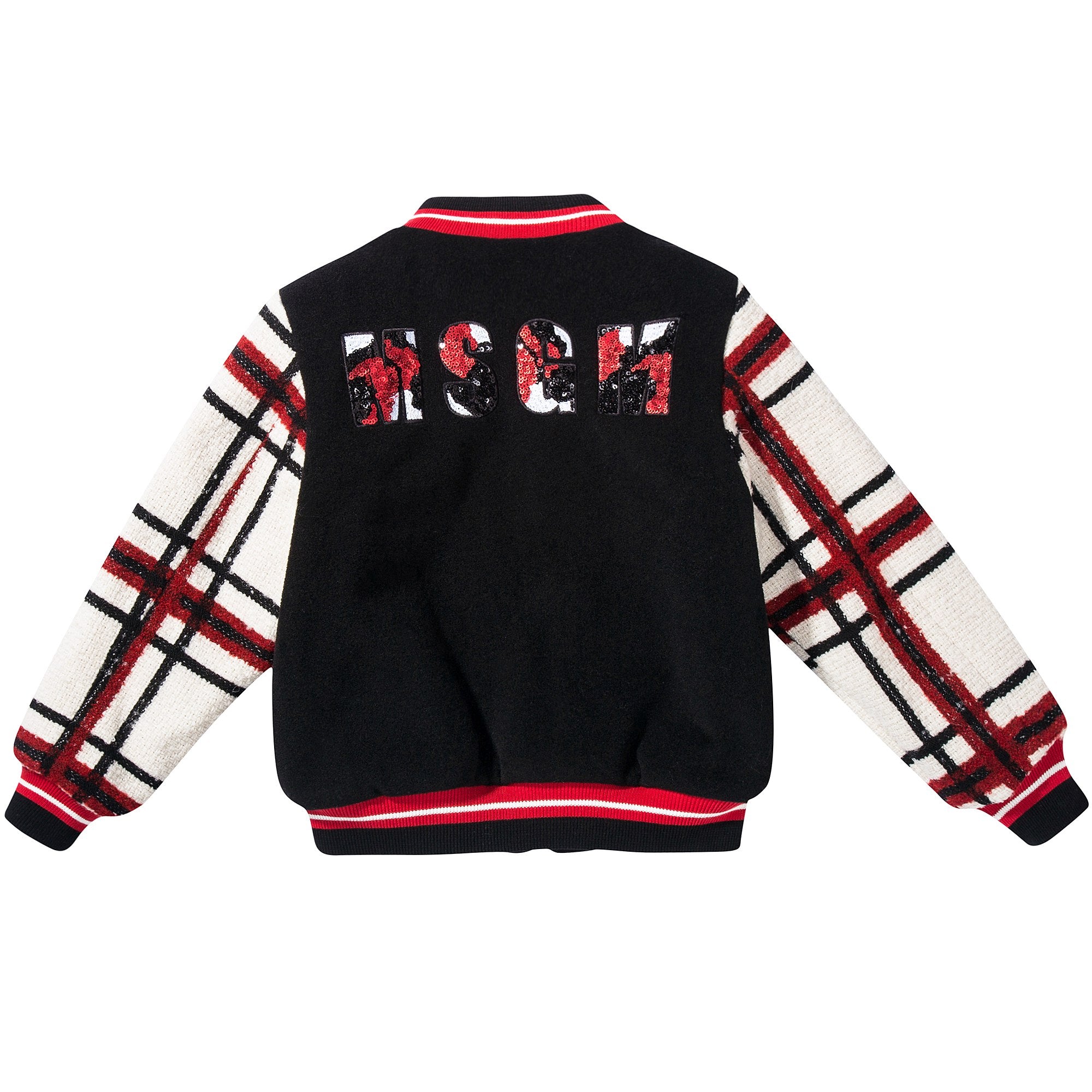 Girls  Black  Tartan Wool Jacket