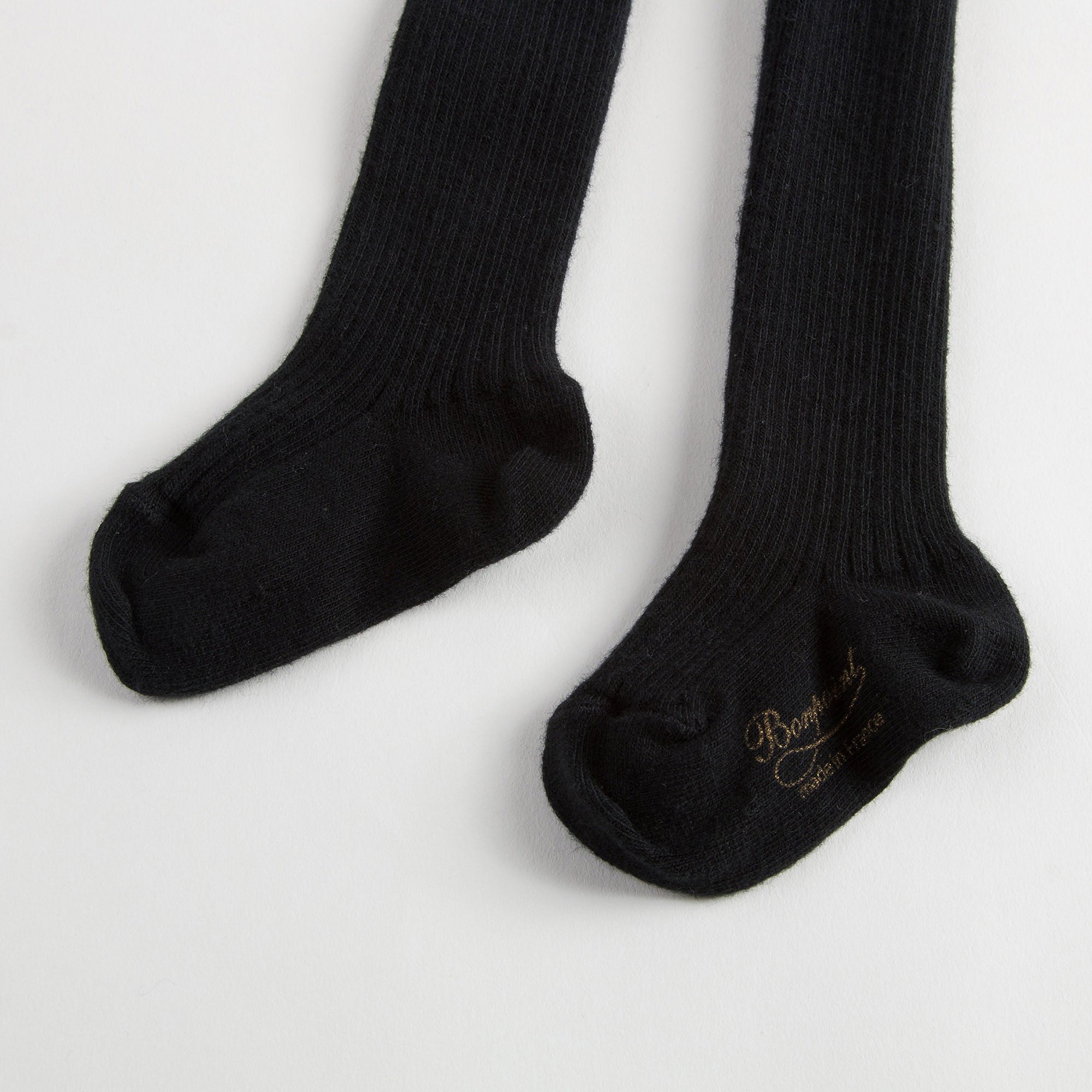 Baby Girls Black Cotton Tights - CÉMAROSE | Children's Fashion Store - 3