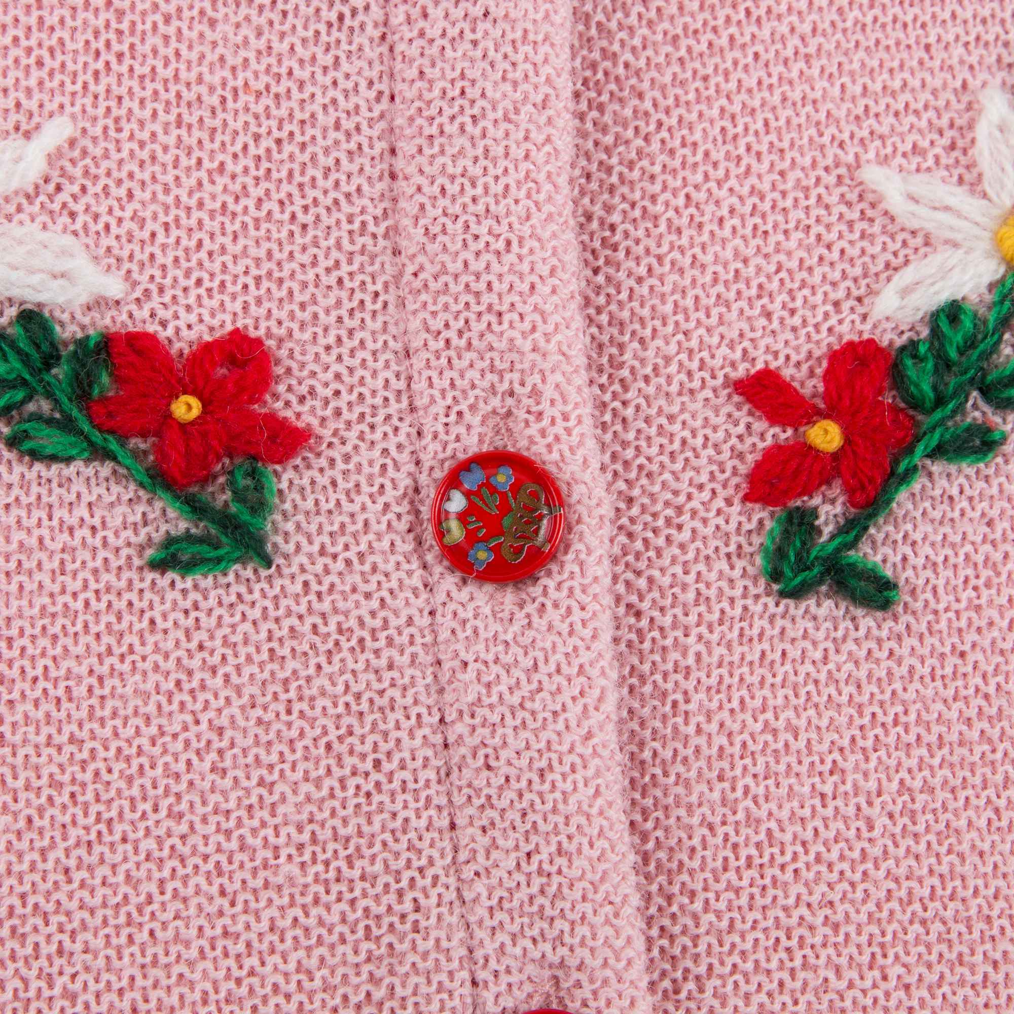 Girls Pink Wool Cardigan