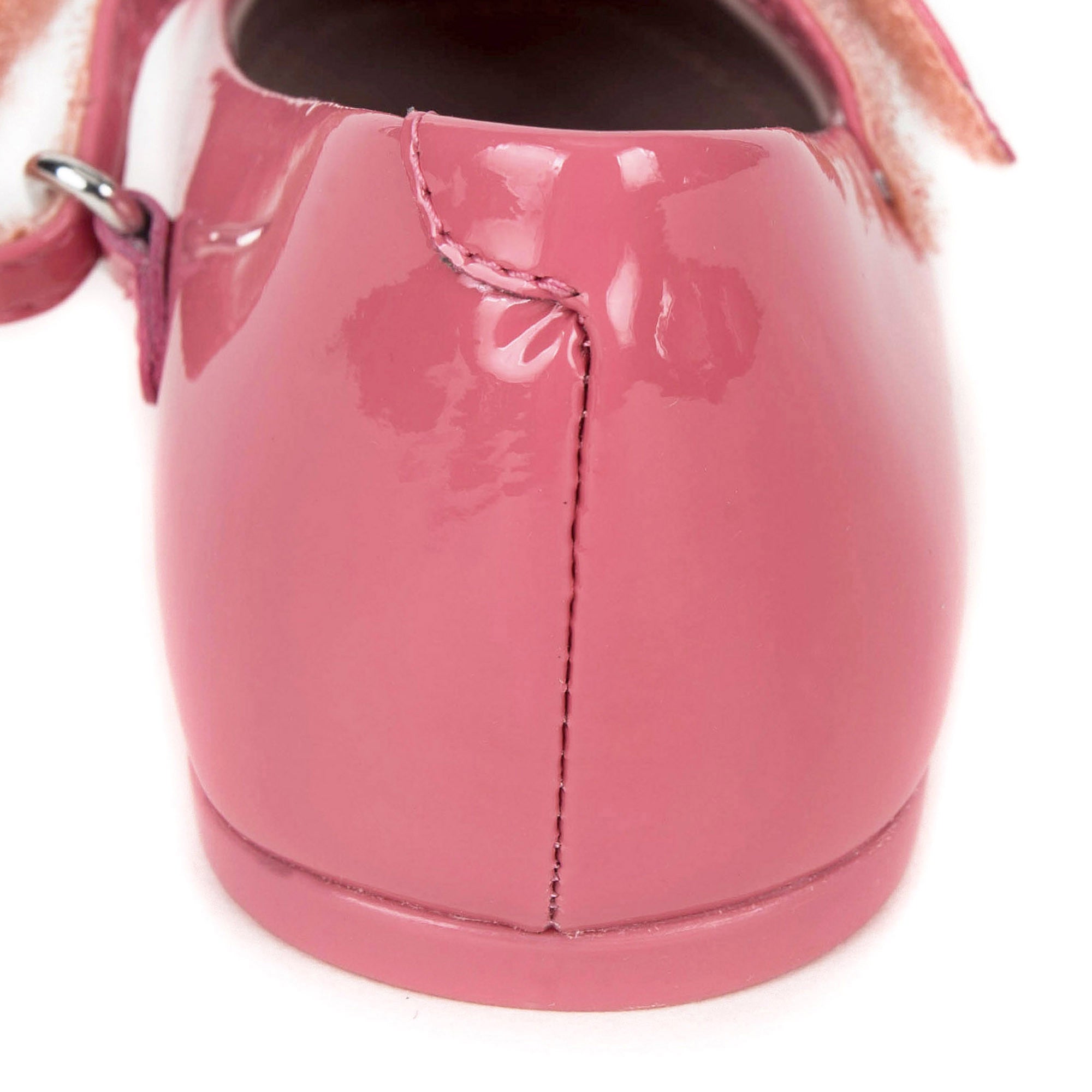 Girls Pink Patent Leather Horsebit Shoes