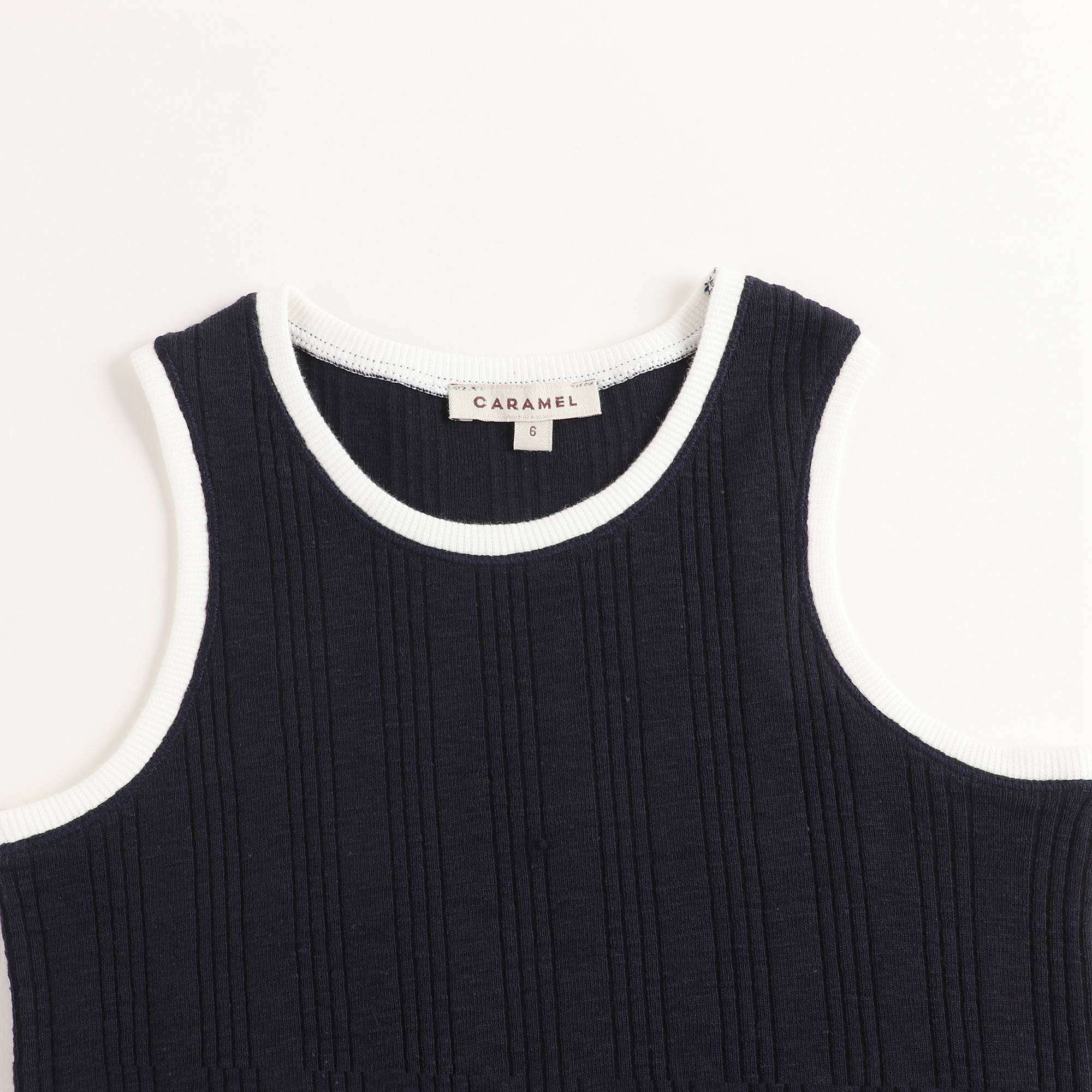 Girls Navy Cotton Vest