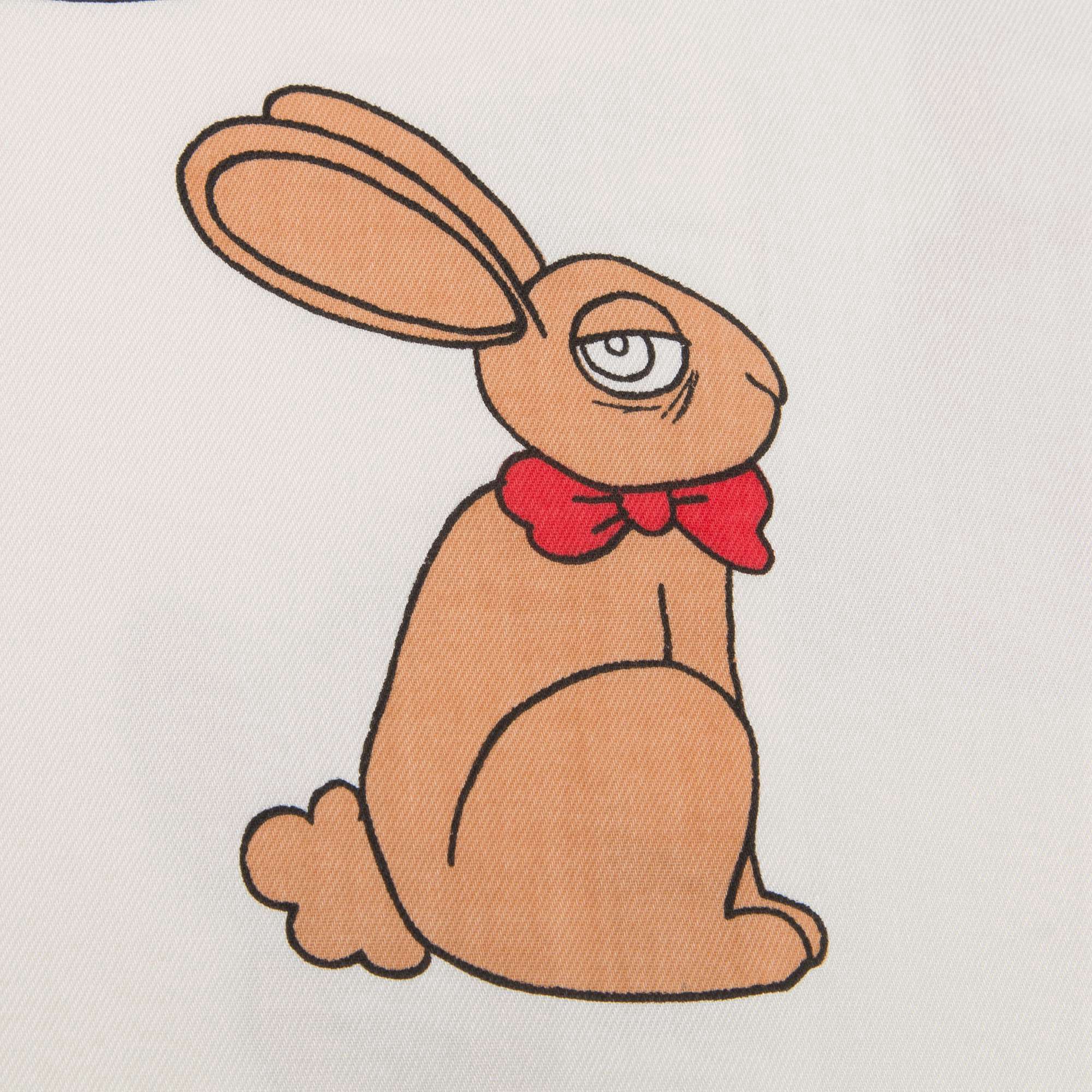 Girls Beige Rabbit Woven Cotton Blouse