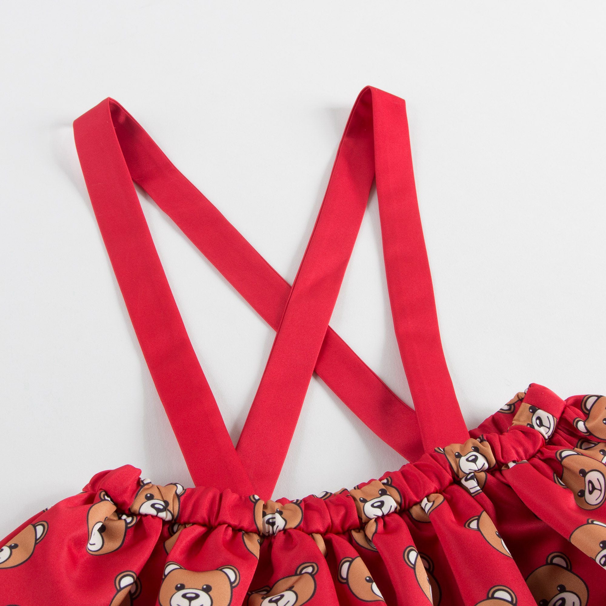 Baby Girls Red Teddy Printed Skirt