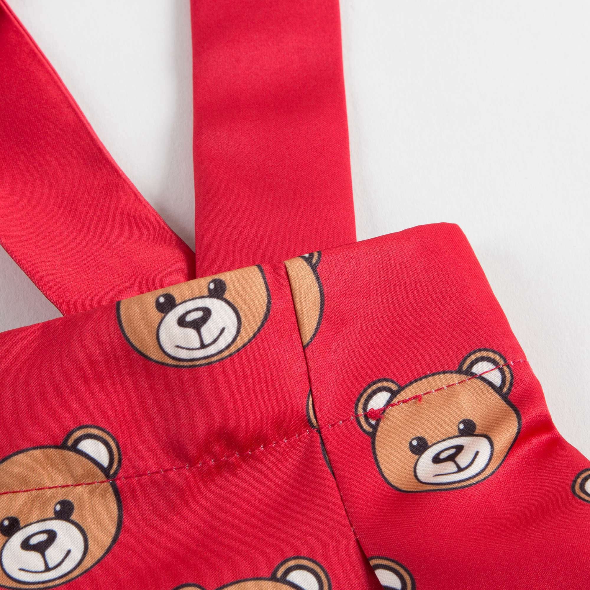 Girls Red Teddy Printed Shorts