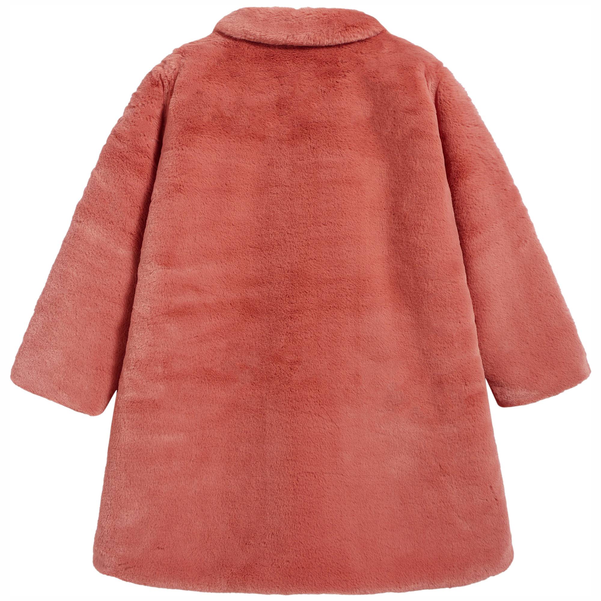 Girls Pink Pocket Coat